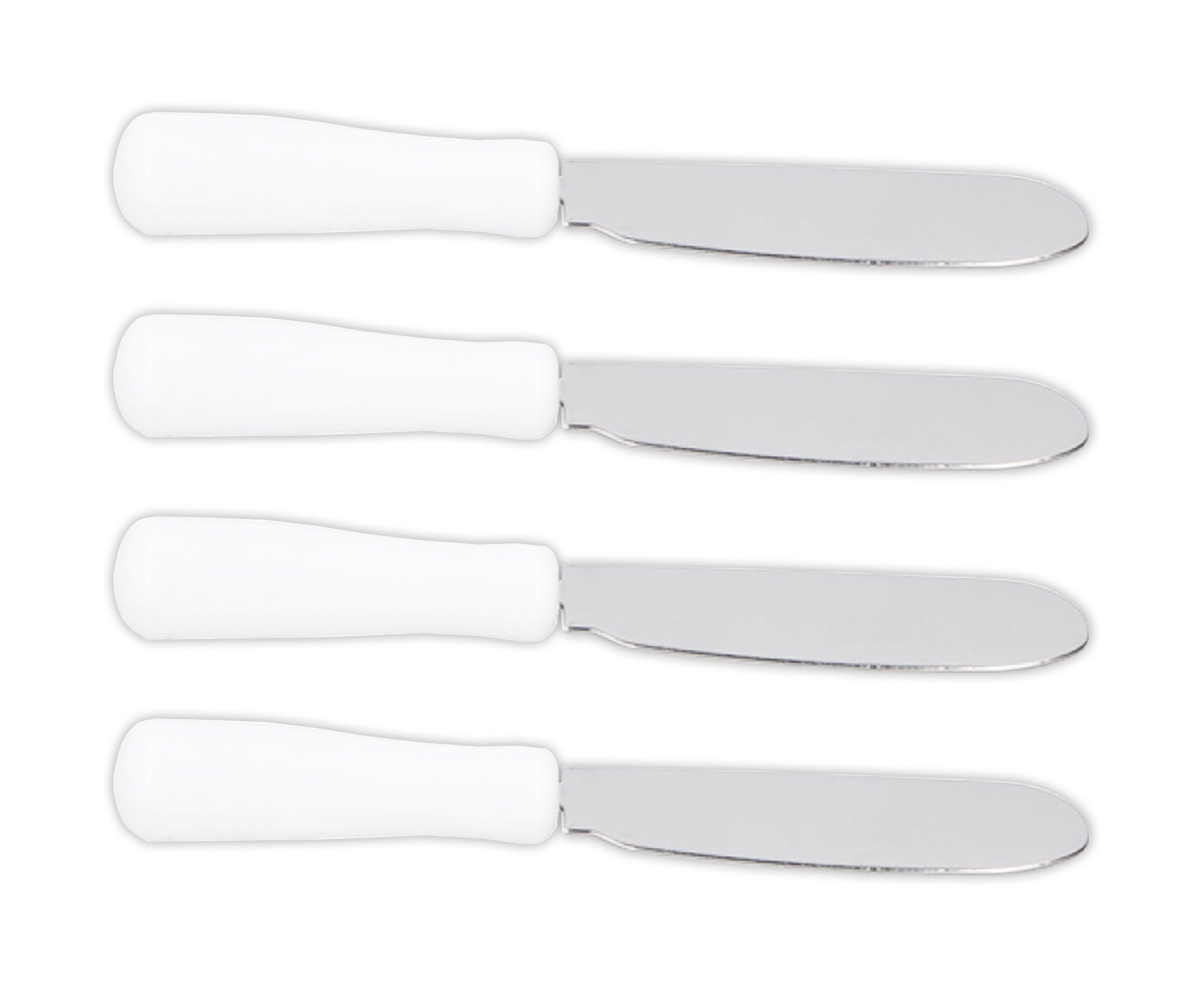 Buttermesser 4x BUTTERMESSER 10cm Edelstahl Weiß Set Speisemesser Butter 67