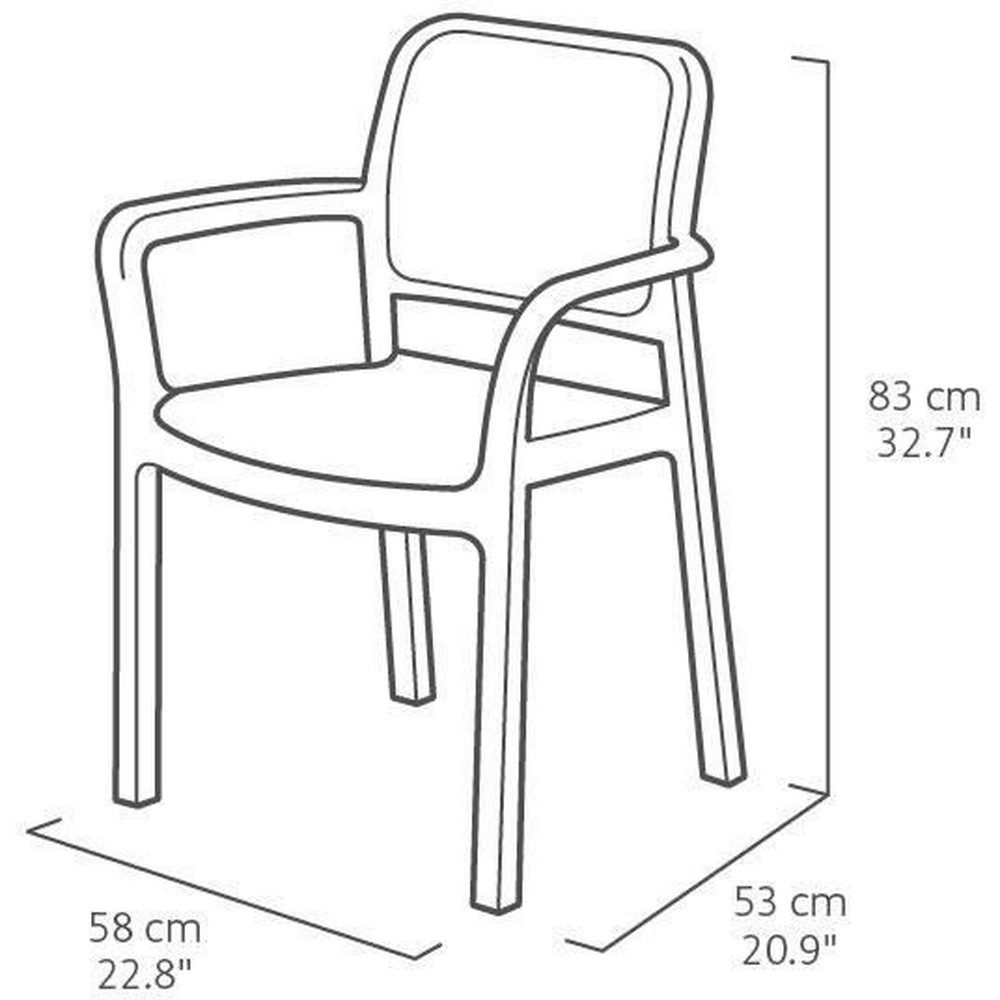 Allibert Gartenstuhl Allibert by KETER - Chloe - 6er-Set Gartensessel