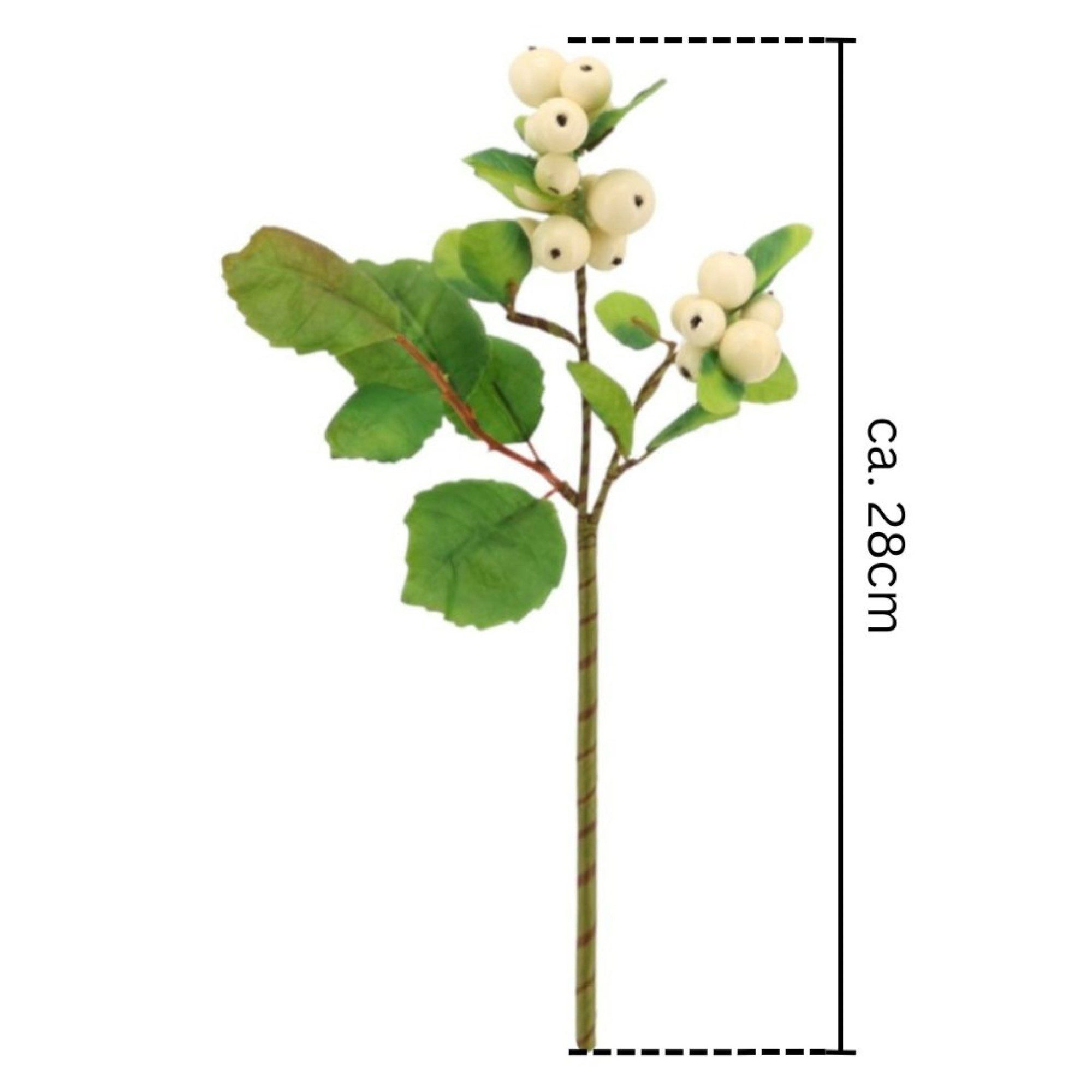 Kunstzweig Künstlicher Beerenzweig Schneebeere 28 cm creme WEISS, Floratexx GmbH, Höhe 28.00 cm