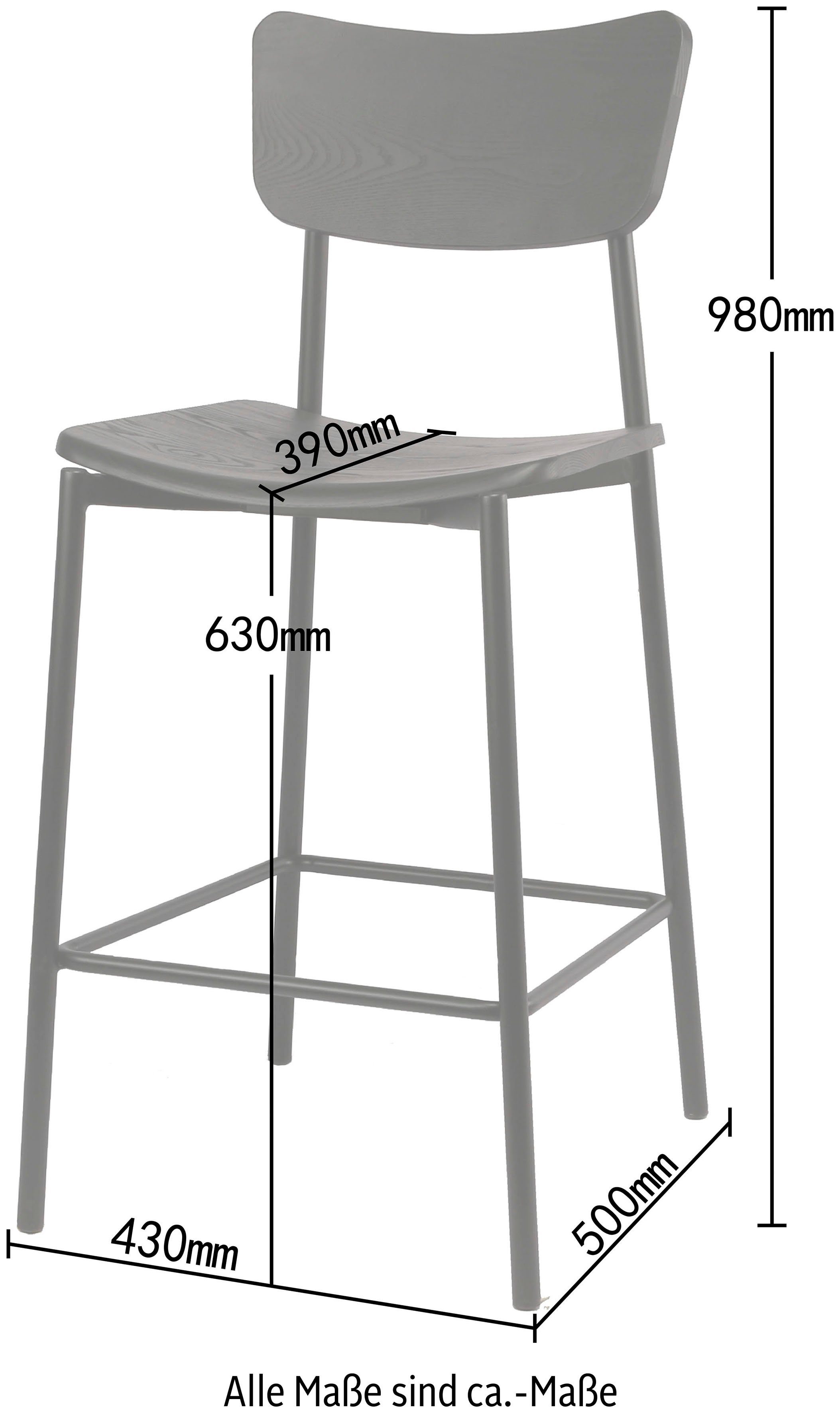 Lena 63 cm Bistrostuhl Massivholz, Sitzhöhe Meyra, natur by 2 Farben, in Home Gercke LeGer