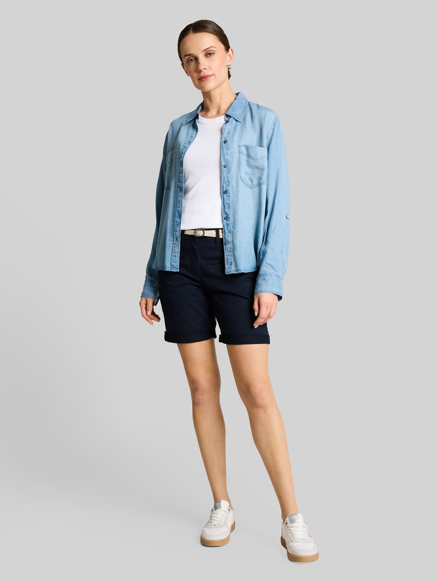 TOM TAILOR Bermudas Hosen & Chino Chino Bermuda Shorts mit Gürtel