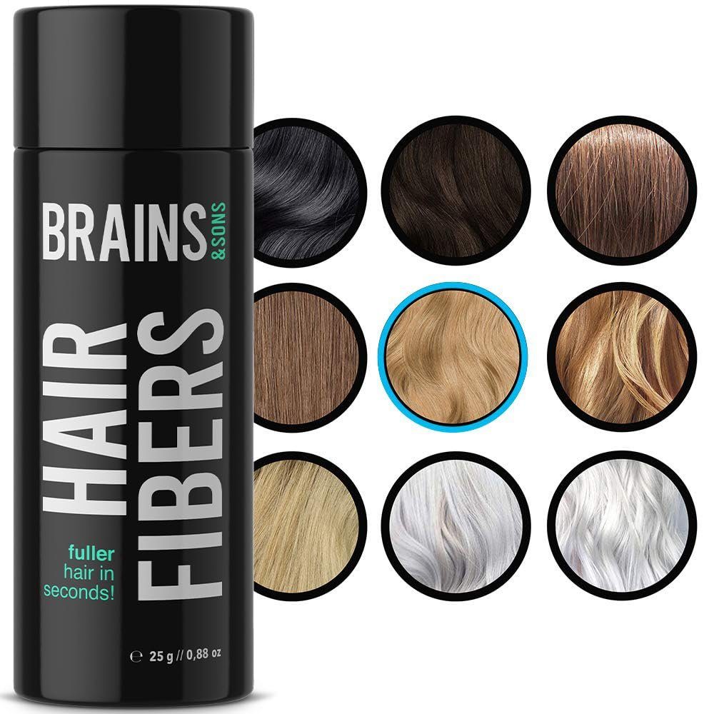 Brains & Sons Haarpuder Brains & Sons Hair Fibers, Schweiß und Wasserfest, Kein Verschmieren, Frei von Nebenwirkungen Dunkelbraun