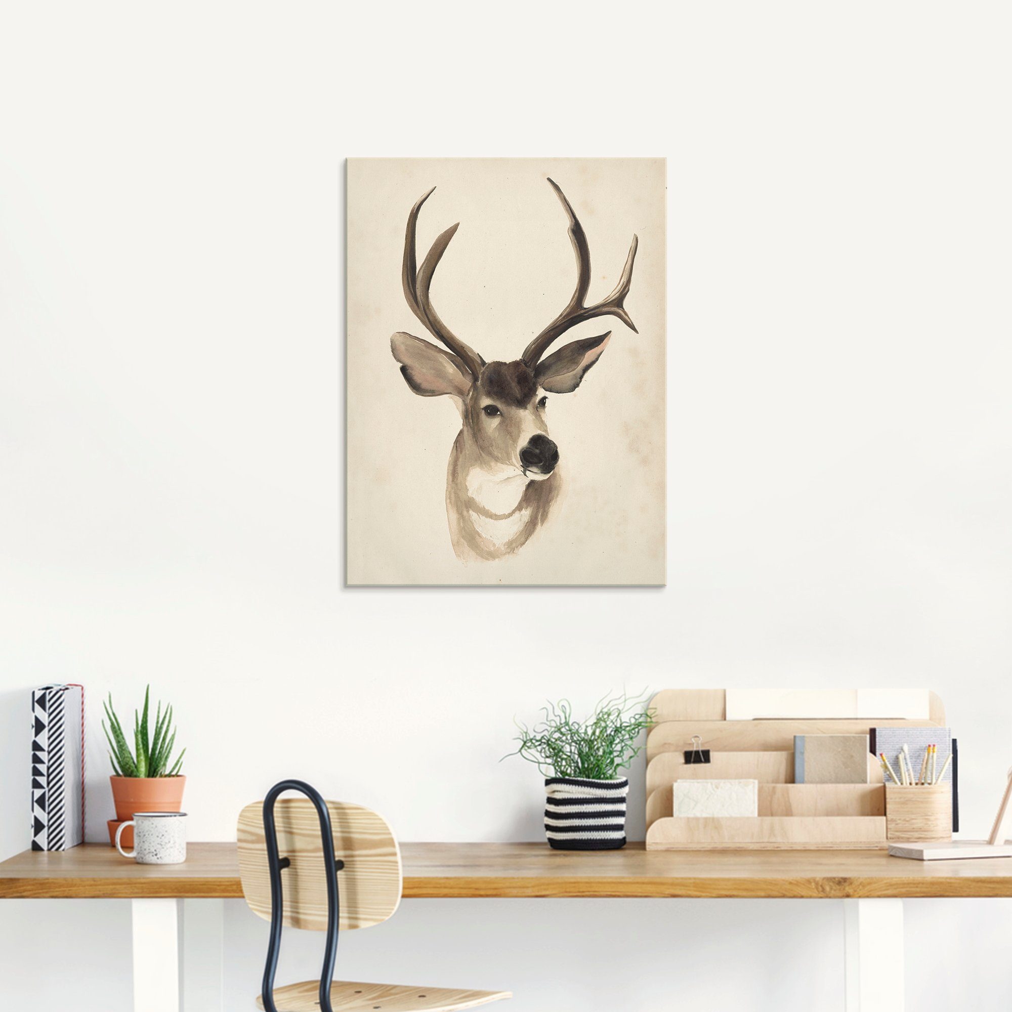 Artland Glasbild »Wasserfarben Tierlehre II«, Wildtiere (1 Stück)-HomeTrends