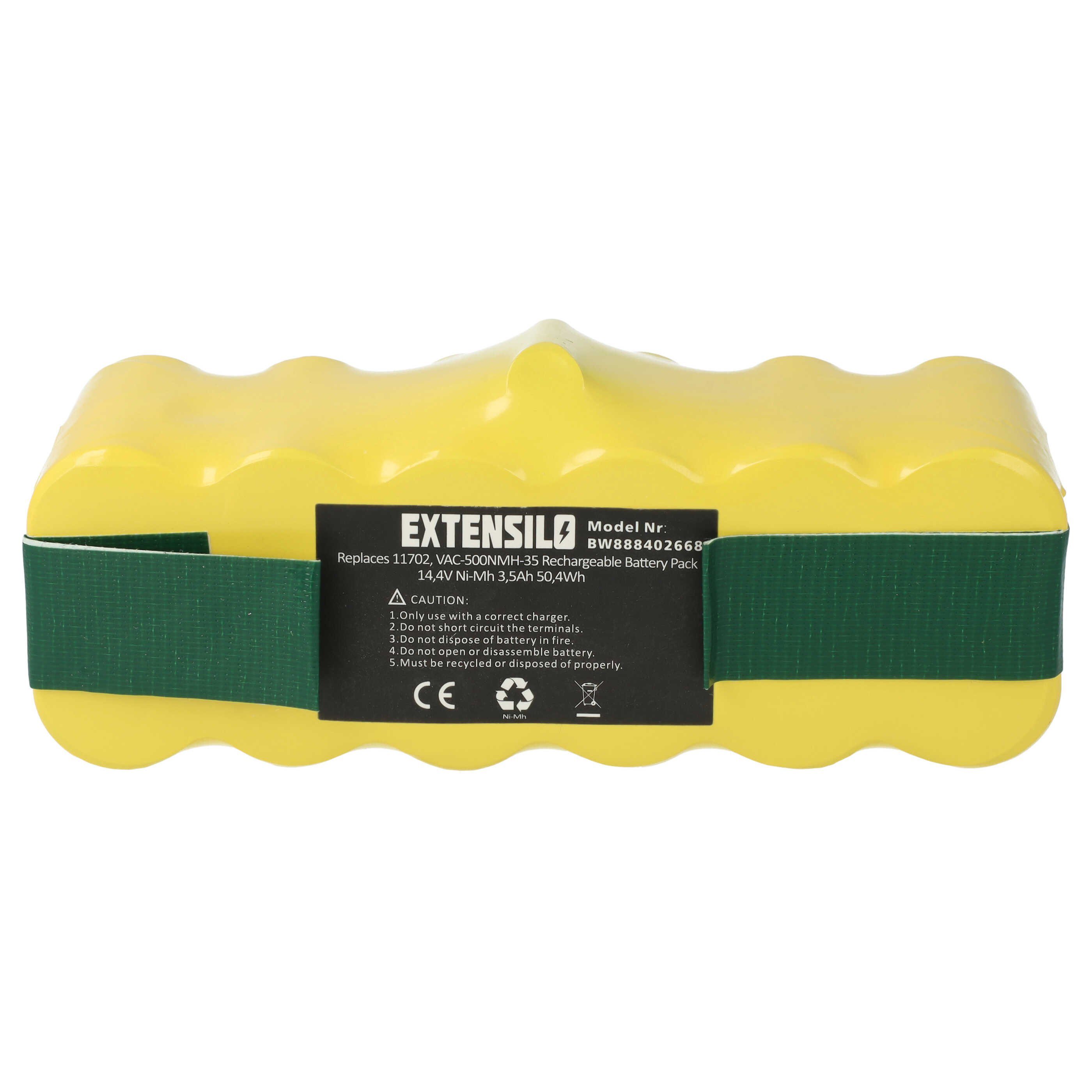 Extensilo Akku passend für iRobot Roomba 886, R3500, 880, 966, 882, 876, 900, Staubsauger-Akku Akku NiMH 3500 mAh (14,4 V, 1 St), Leistungsfähiger Austausch-Akku für Ihren Saugroboter