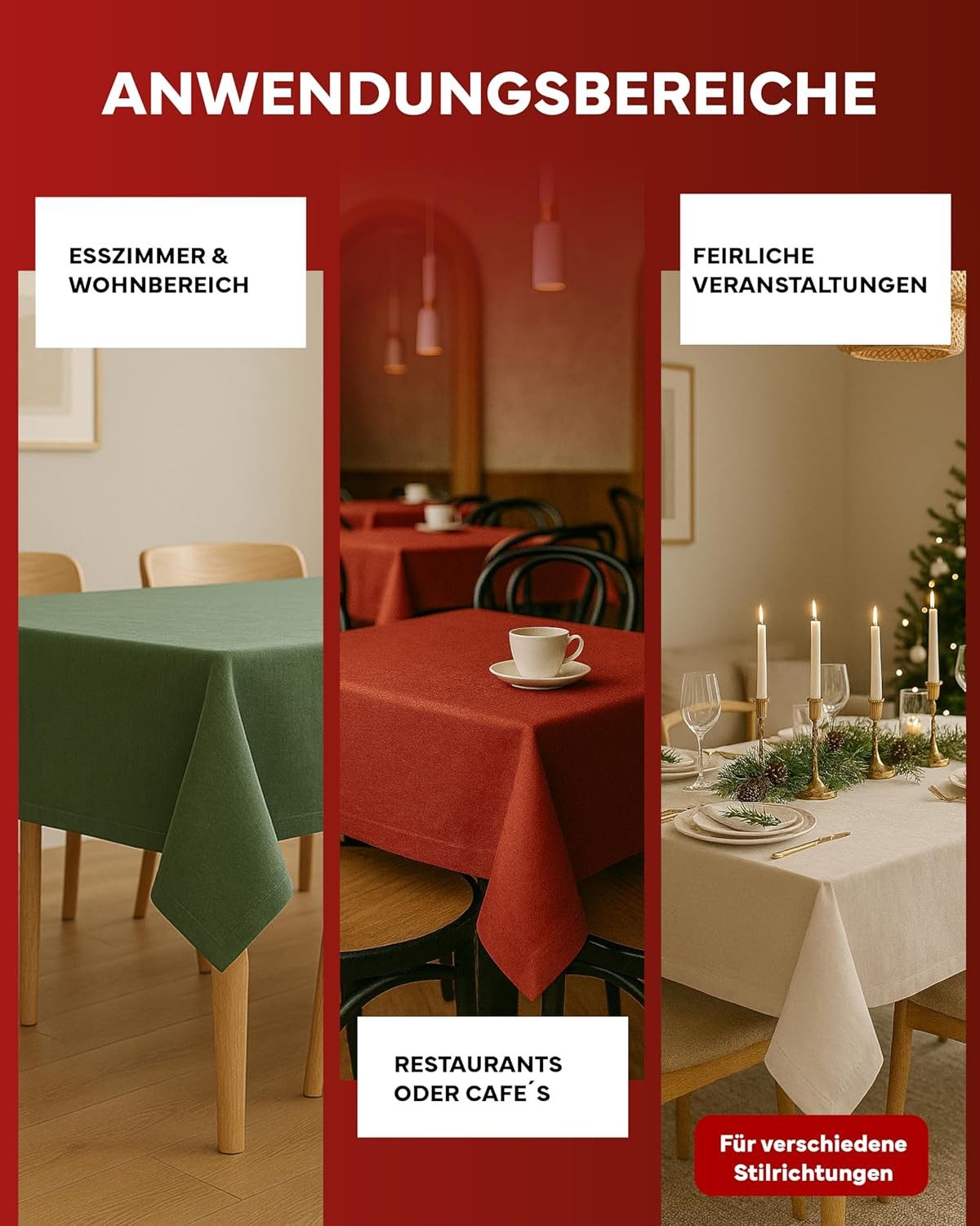 texpot Tischdecke Lotuseffekt Leinenoptik Bügelfrei Fleckschutz wasserabwei günstig online kaufen