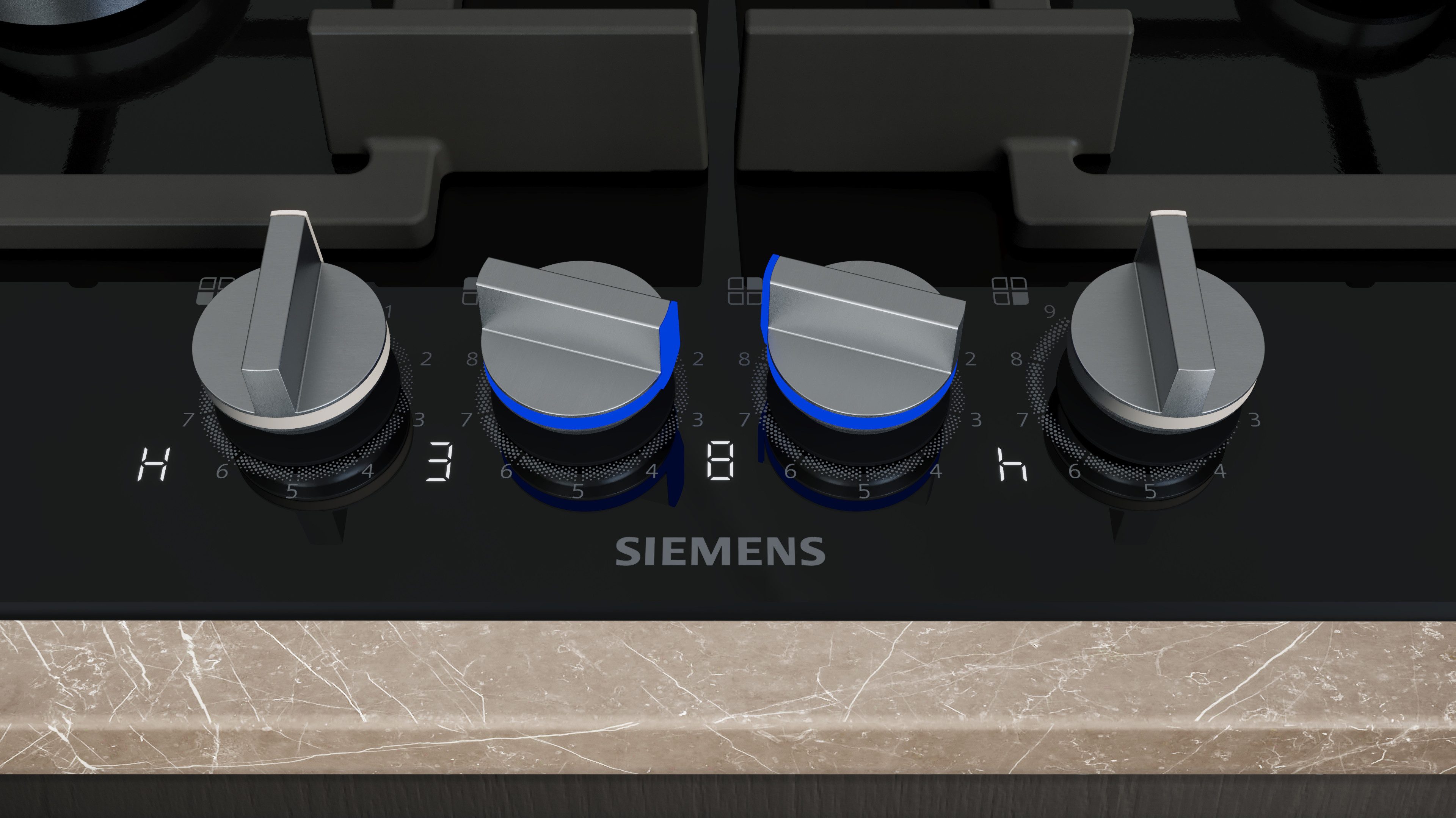 SIEMENS Gas-Kochfeld iQ700 ER6A6PH40, Präzise stepFlame Technologie & komfortables cookConnect System