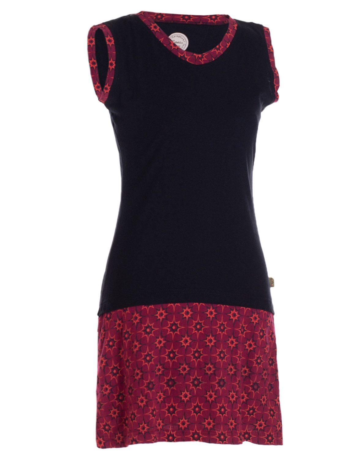 Sommerkleid Damen Sommerkleid Armlos Sternchen-Kleid Tunika-Kleid T-Shirtkleid