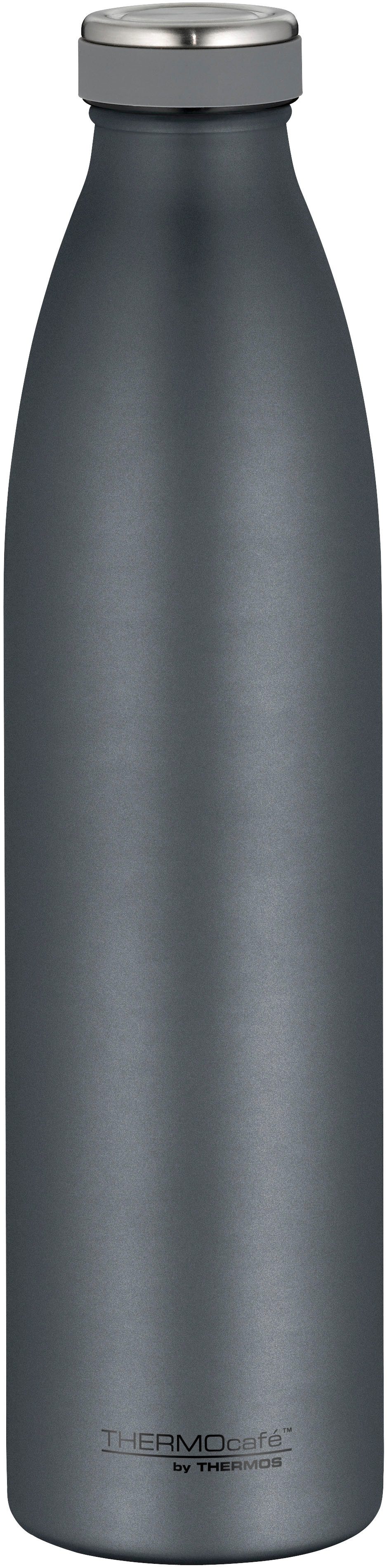 THERMOcafé Isolierflasche TC BOTTLE, aus doppelwandigem Edelstahl, spülmaschinenfest, gummierter Drehverschluss, absolut dicht bei Kohlensäure