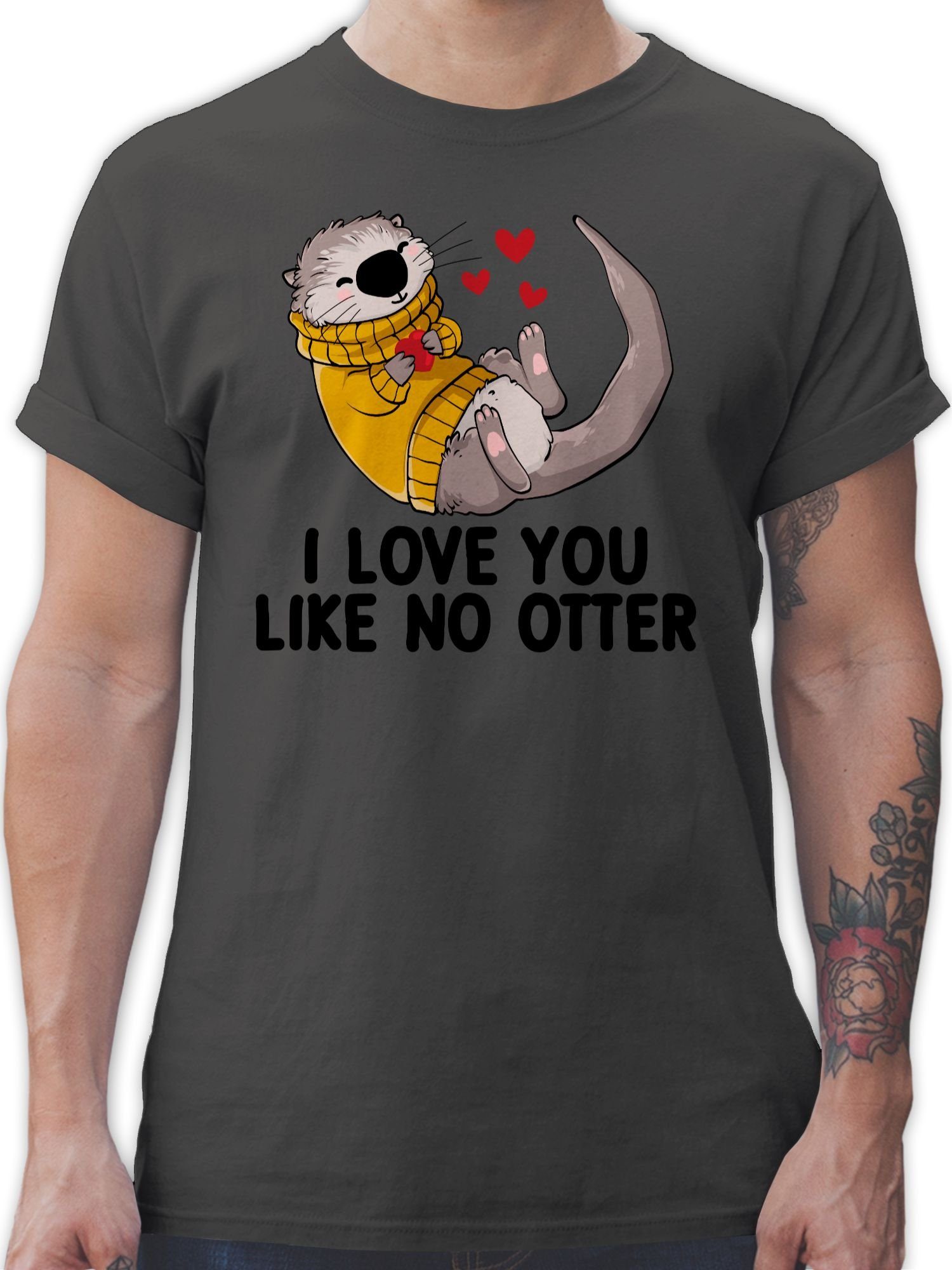 Dunkelgrau no Geschenk Liebe I Geschenkidee Valentinstag Partner 1 OTTER T-Shirt I you like Shirtracer love