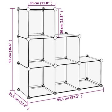 vidaXL Schuhregal Regalsystem mit 6 Würfeln Transparent PP, 1-tlg.