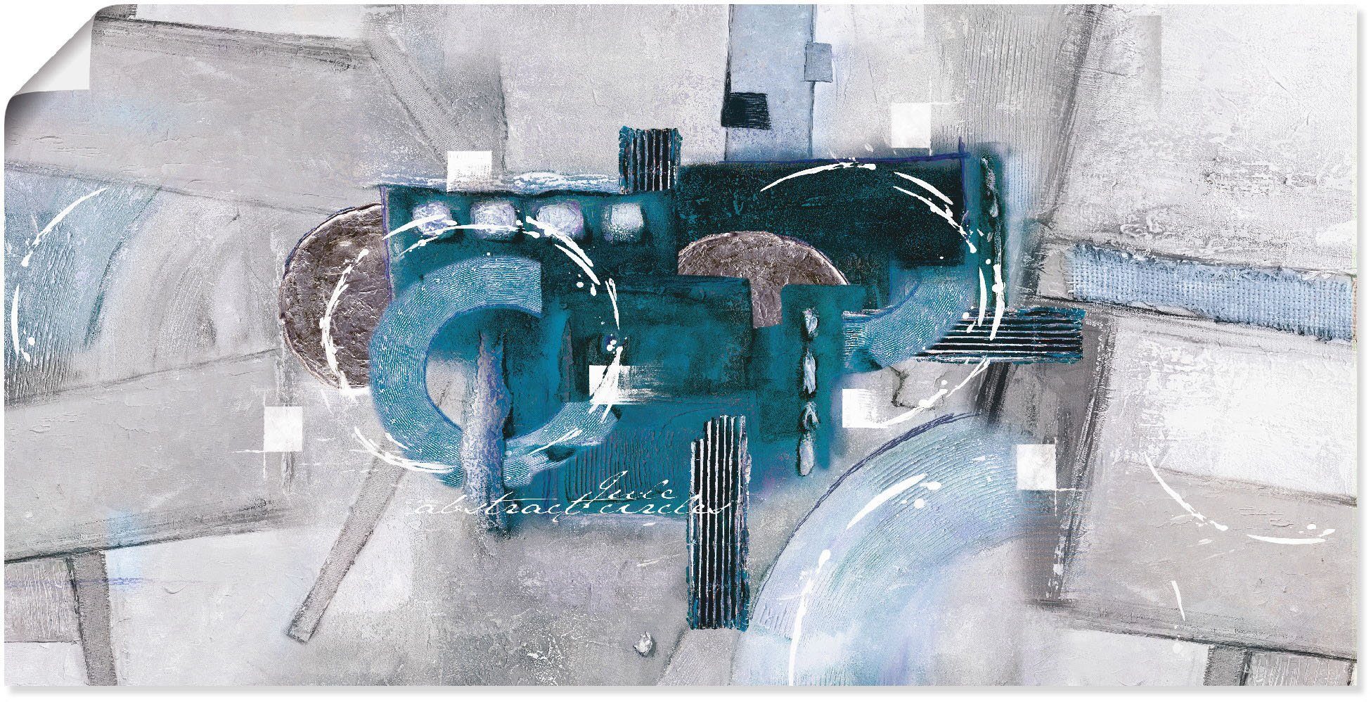 Artland Wandbild Abstrakte blaue Kreise, Gegenstandslos (1 St), als Alubild, Leinwandbild, Poster in verschied. Größen
