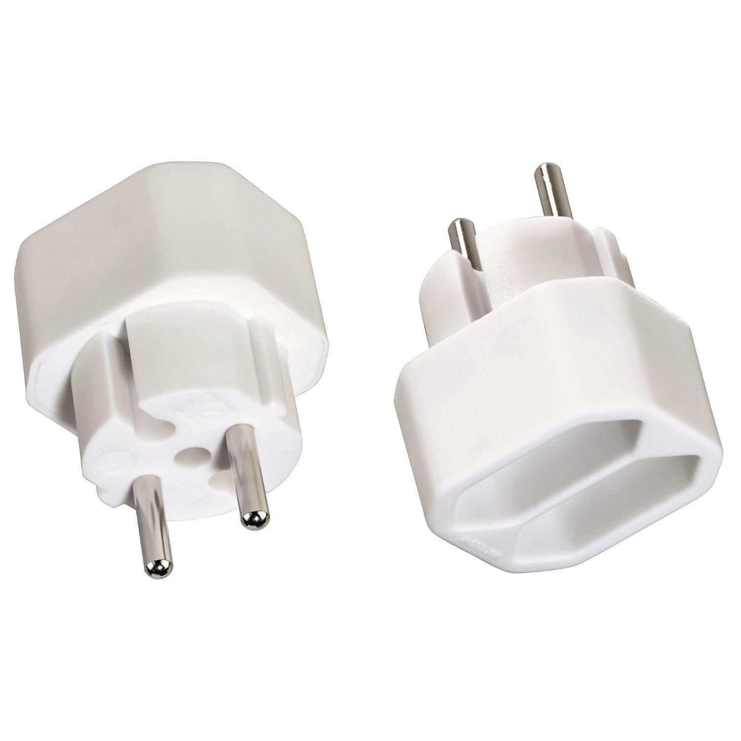 Hama 2x Multi-Stecker 2-Fach Mehrfachstecker Weiß Mehrfachsteckdose (Berührungsschutz), Mehrfachsteckdose 2x Euro-Kupplung Kombi-Adapter Steckdose T-Verteiler – Bild 4 von 5