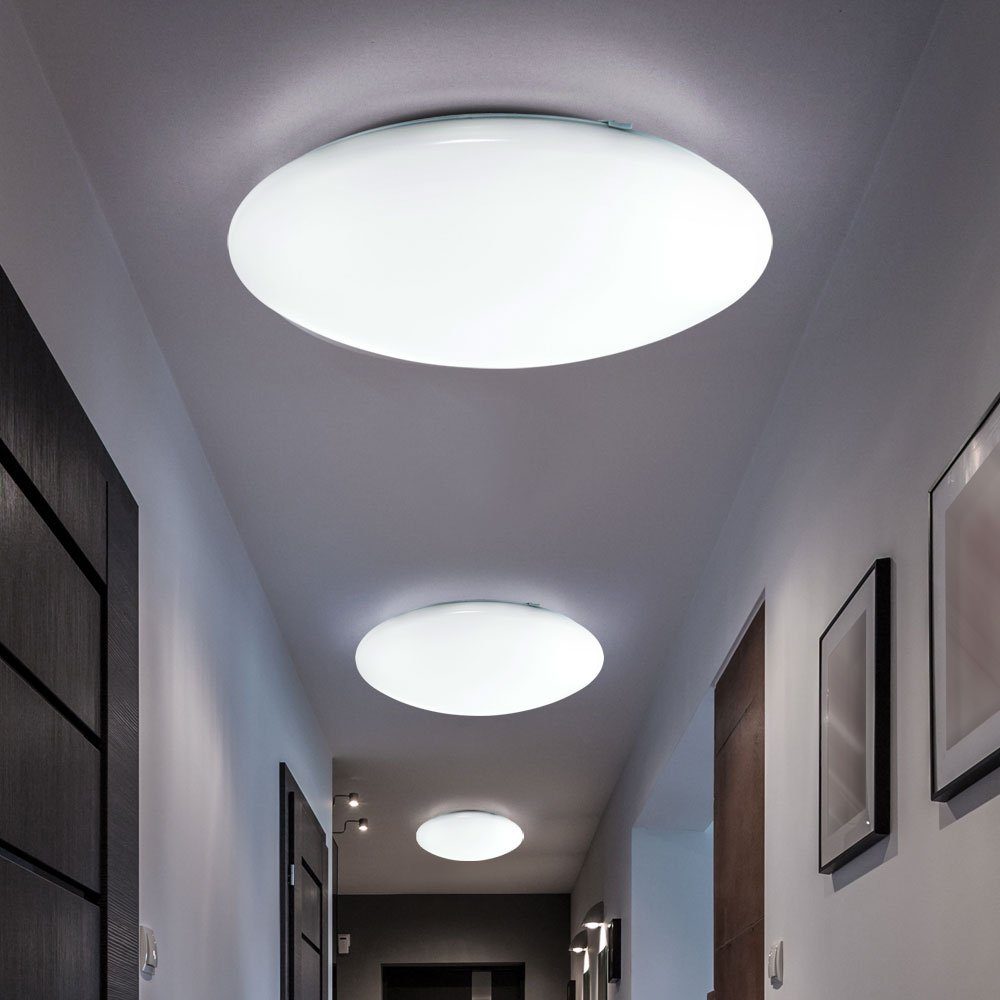 Watt Lampe LED-Leuchtmittel Decken LED 1-flg fest Eglo Leuchte LED EGLO Warmweiß, Gästezimmer verbaut, weiß Deckenleuchte, 8,2 rund