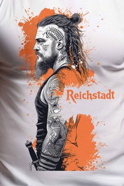 Reichstadt Print-Shirt Modernes Kurzarm T-Shirt 24RS046 im Wikinger Motiv
