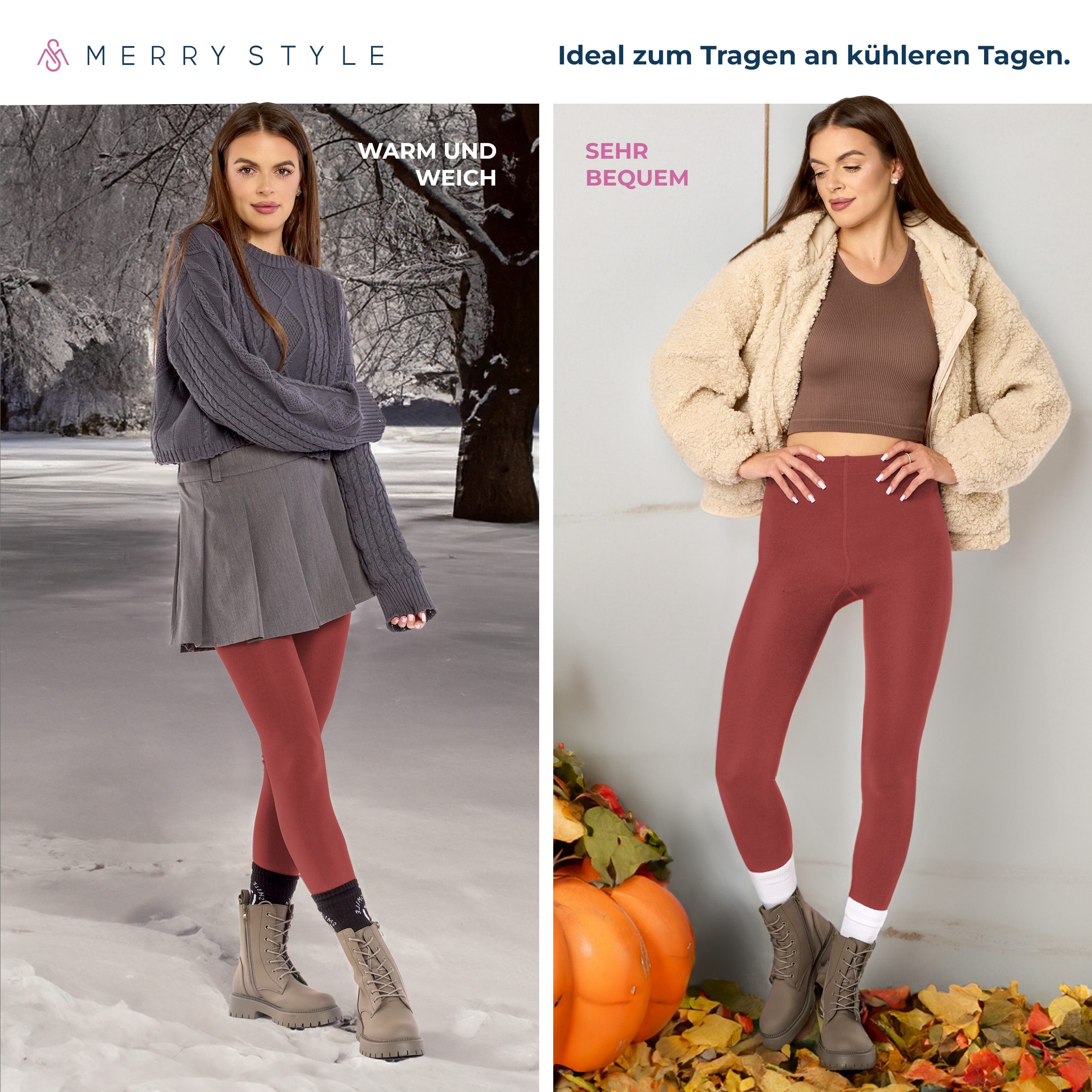 Merry Style Leggings 2er Pack Damen Thermo Leggings Gefütterte Thermoleggings MS-ATX-441 (1-tlg) – Bild 5 von 5