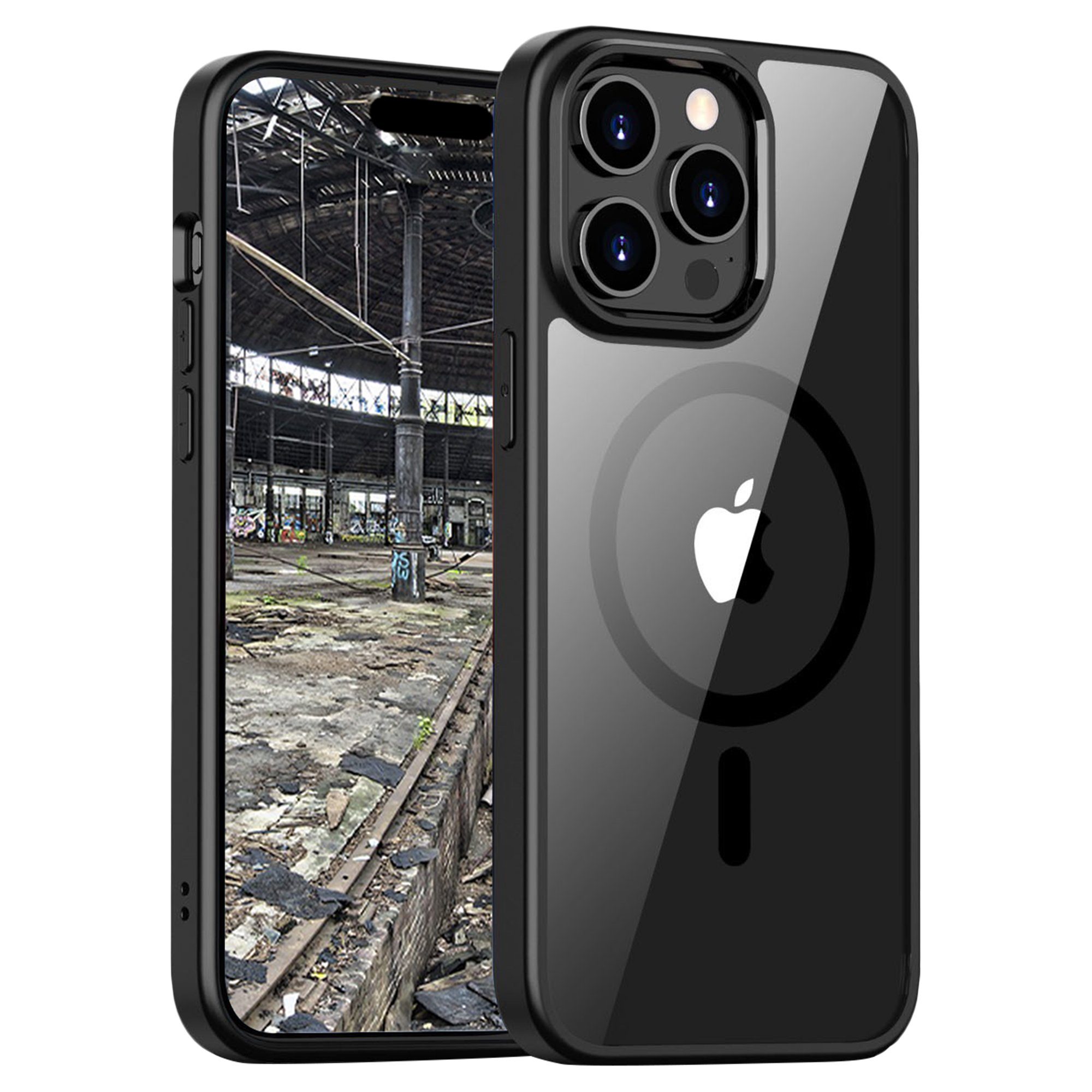 JT Berlin Handyhülle Pankow Hybrid MagSafe - iPhone 15, kompatibel mit MagSafe, Rückseite aus Acryl- Transparent
