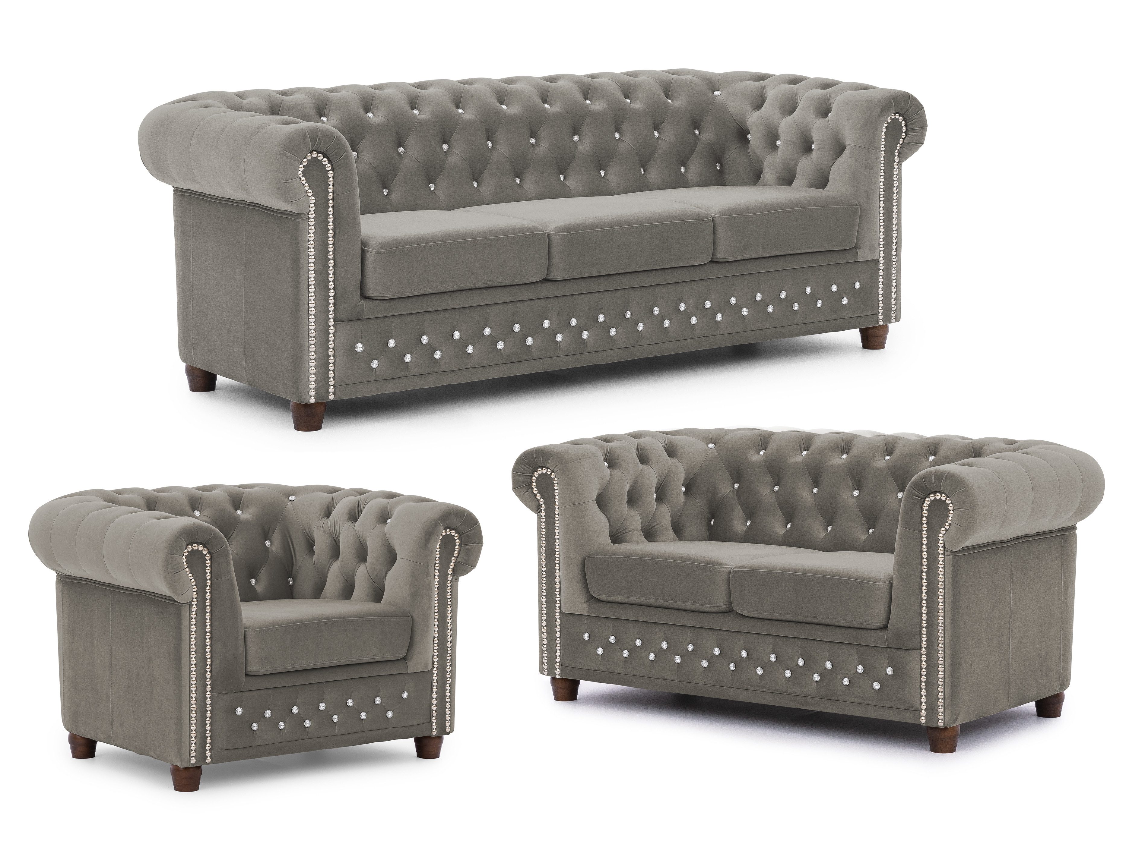 S-Style Möbel Polstergarnitur Chesterfield 3+2+1 Cleo günstig online kaufen