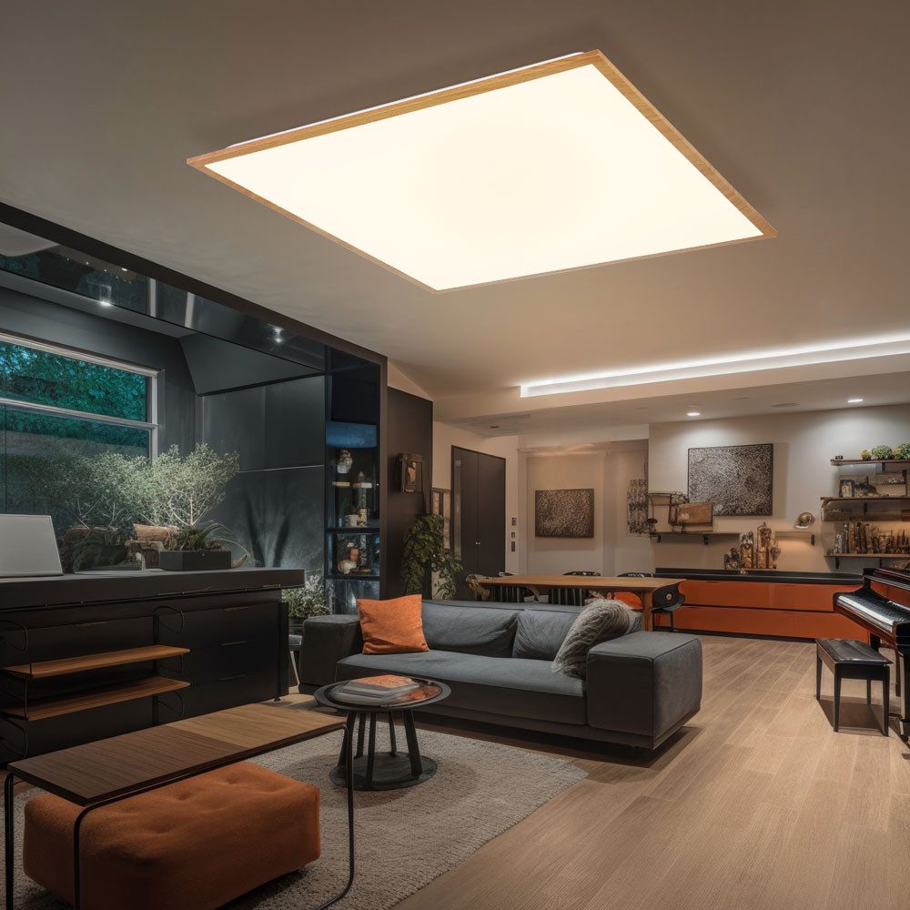 Globo LED Deckenleuchte, LED-Leuchtmittel fest verbaut, Warmweiß, Deckenpanel Deckenleuchte Aufbaupanel Designleuchte Wohnzimmerleuchte