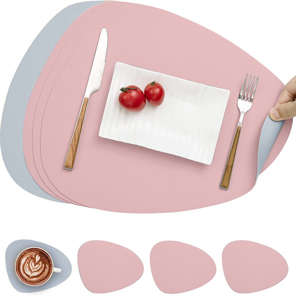 Coonoor Platzset Tischset, Kunstleder, abwischbar, (4-St), Столовые наборы und Untersetzer