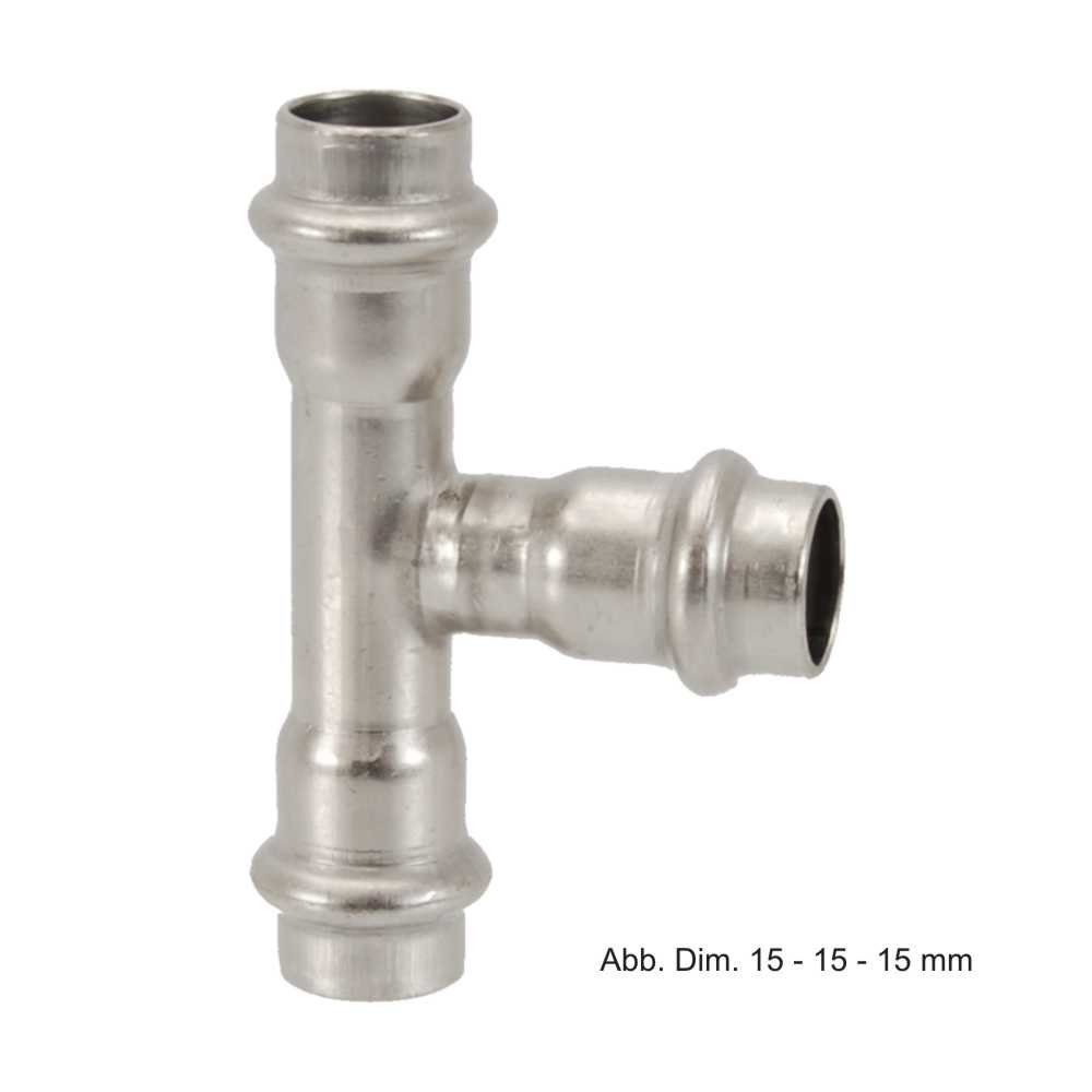 Viega Wasserrohr Viega Sanpress Inox T-Stück, Modell 2318, 54-42-54 mm