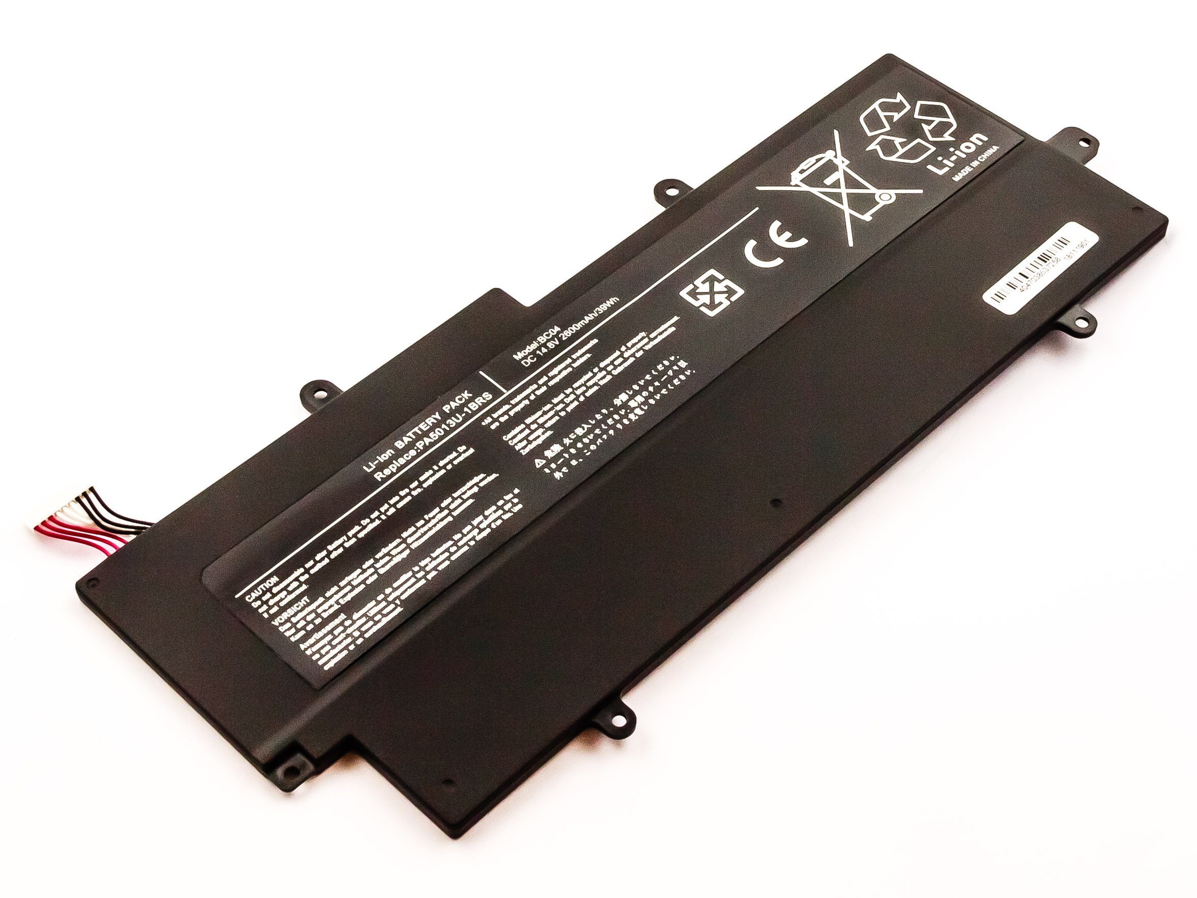 Akku Akku Akku (1 Z830-10J MobiloTec St) kompatibel Toshiba 3000 mAh mit Satellite