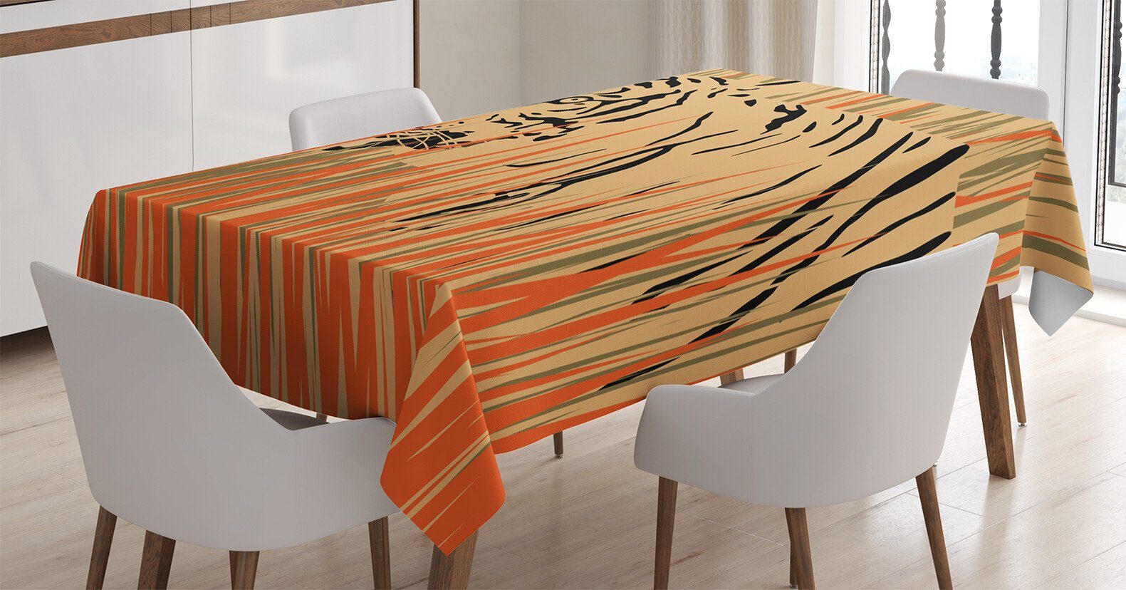 Abakuhaus Tischdecke Tiger Für geeignet Klare Waschbar Außen Farben, Bereich Tiger-Dschungel den Farbfest