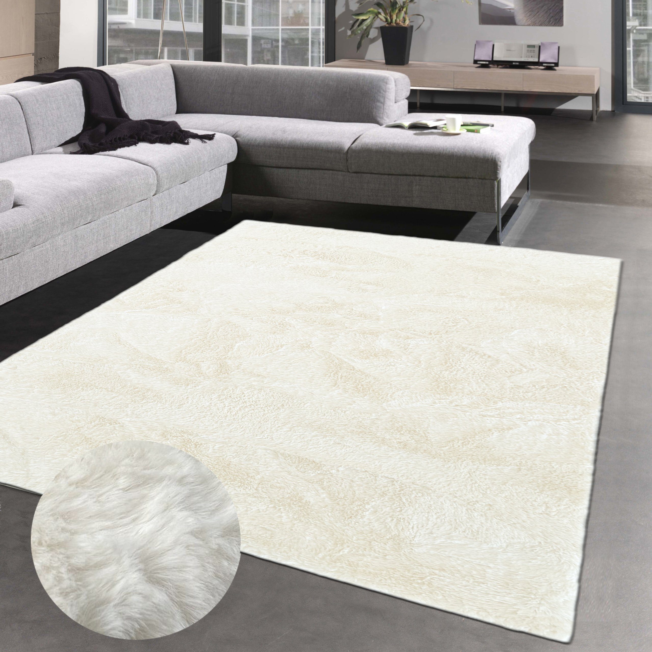 Carpetia Teppich Kunstkaninchenfell Wohnzimmer Dekoteppich schön weich • cr günstig online kaufen