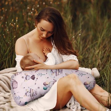 Amilian Stillkissen (Made in EU) Seitenschläferkissen mit Füllung für klein Baby, Lagerungskissen, Seitenschläferkissen, Schwangerschaftskissen inkl. Bezug:, 170cm Pregnancy Pillow