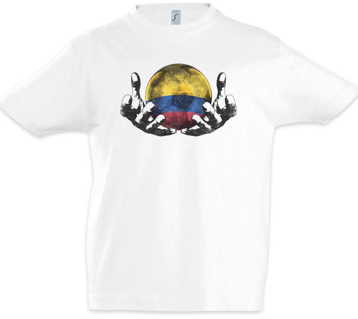 Print-Shirt Colombia Football Magic Ball Kinder T-Shirt Kolumbien Kolumbianisch