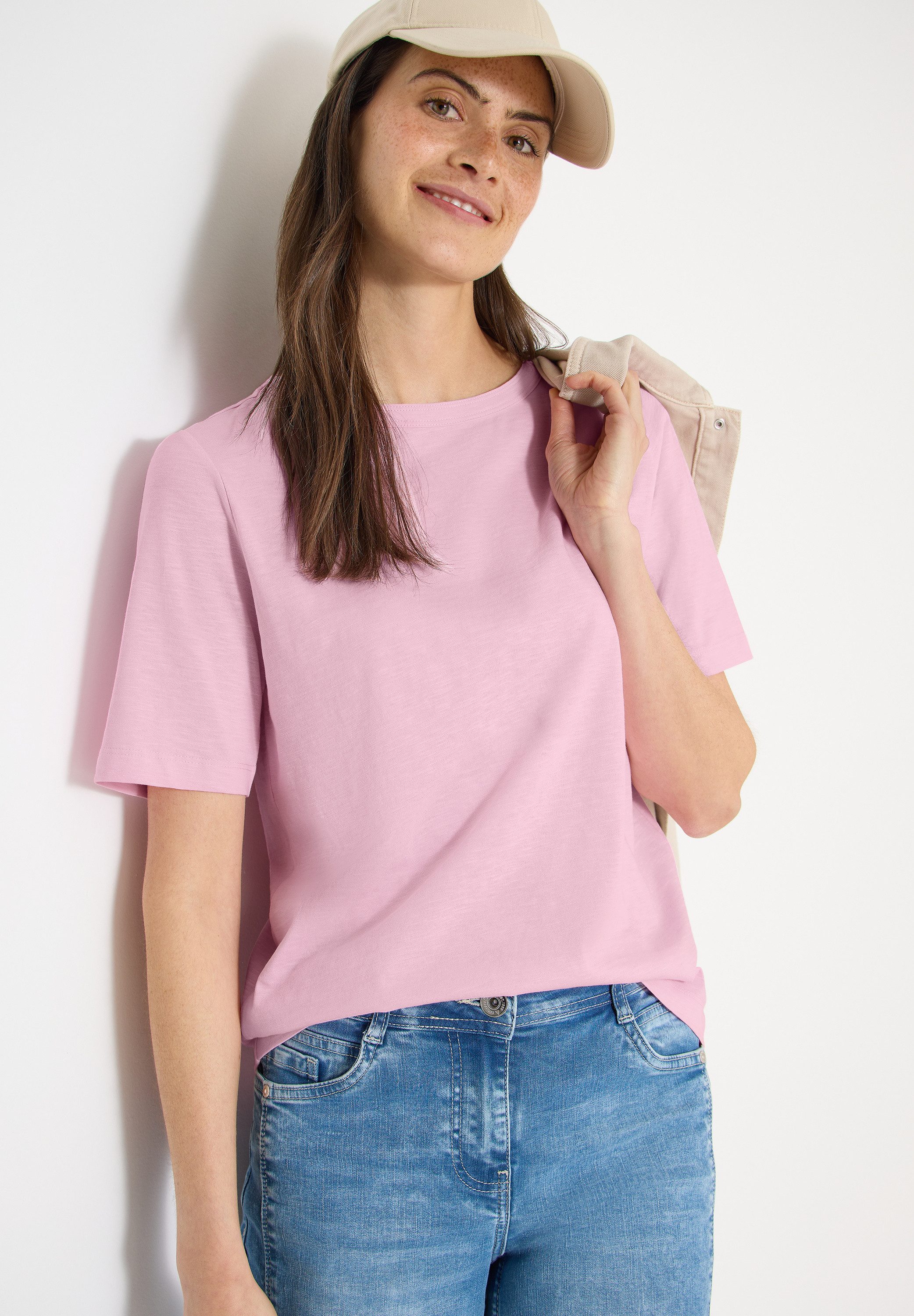 CECIL Kurzarmshirt aus weicher Baumwolle