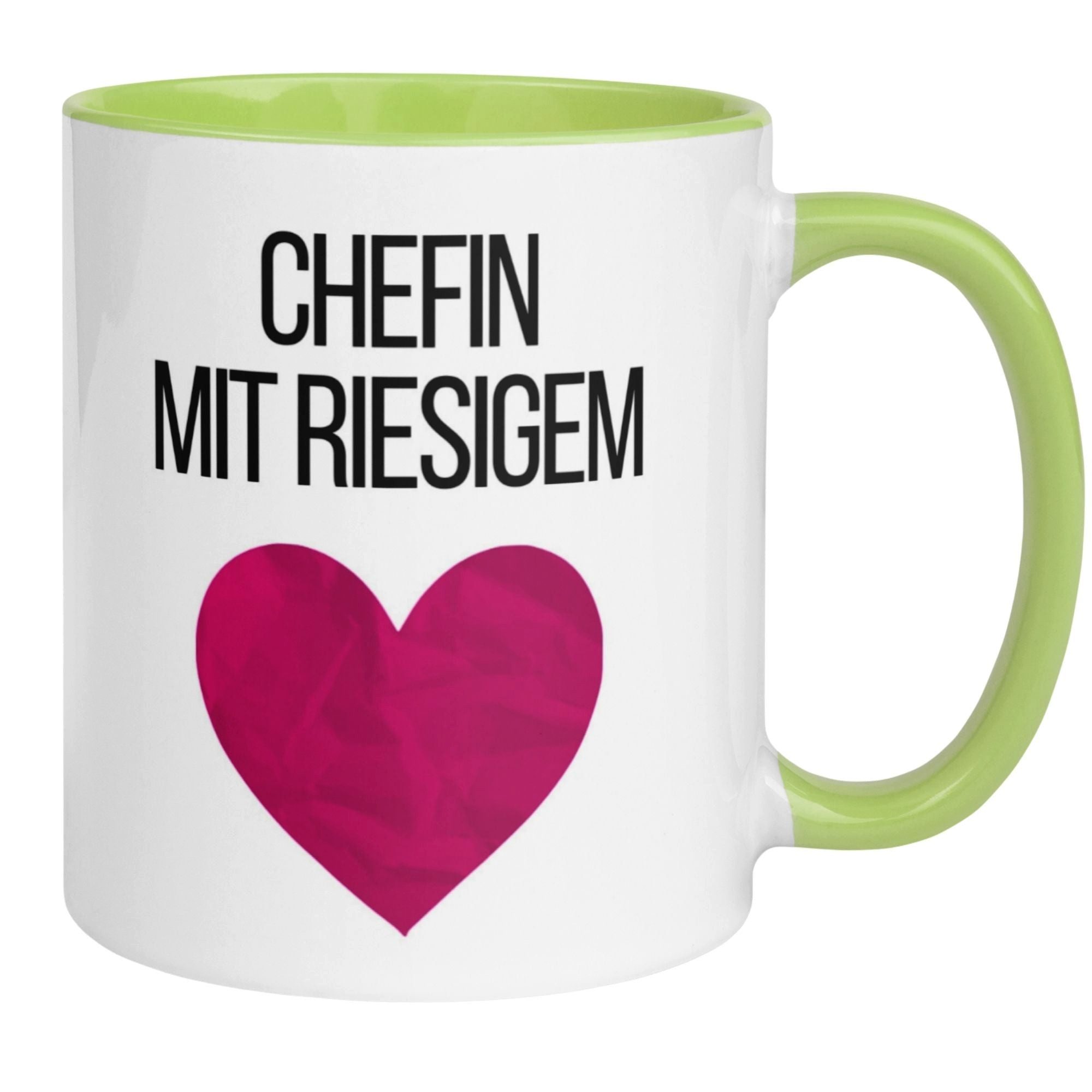 Momentals Tasse Chefin – „Chefin mit riesigem Herz“ – Teamleiterin Geschenk Becher, Gratis Versand · Links-&Rechtshänder · Spülmaschinenfest