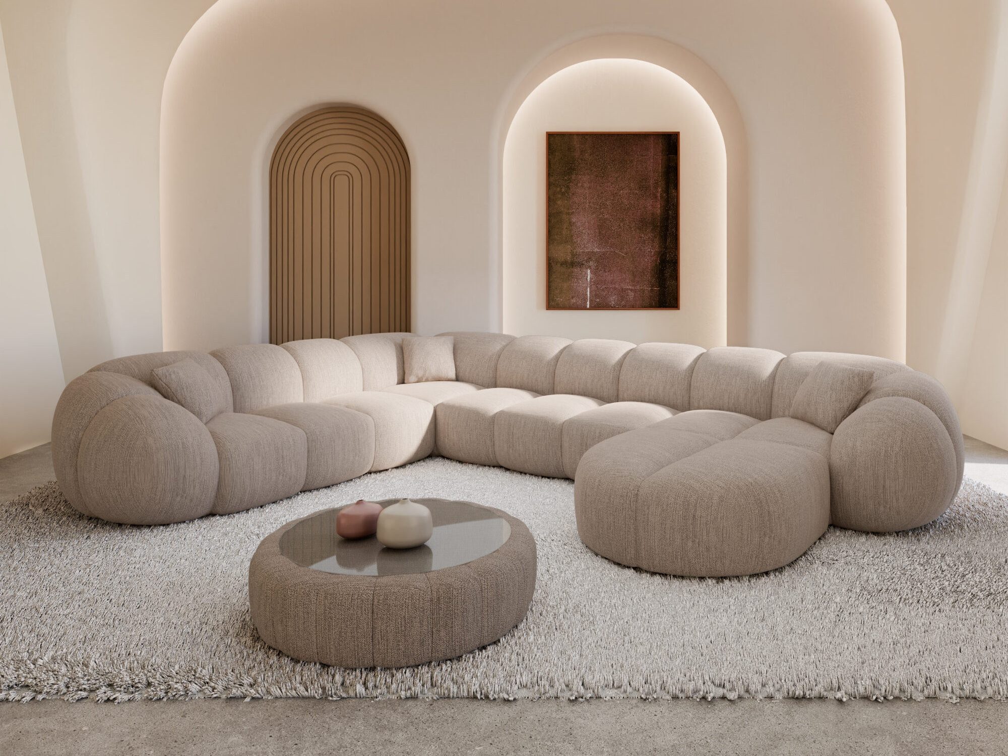 Sofa Dreams Wohnlandschaft Polster Wohnlandschaft Valderosa XXL U-Form, Wohnlandschaft, U-Form, Moderne Wohnlandschaft in U-Form, 2 Zierkissen inklusive