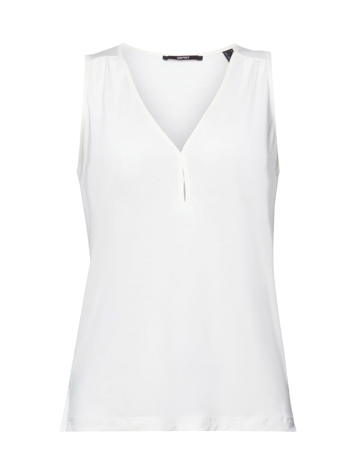 Esprit Collection T-Shirt Top aus Jersey, TENCEL™ Lyocell (1-tlg) WHITE