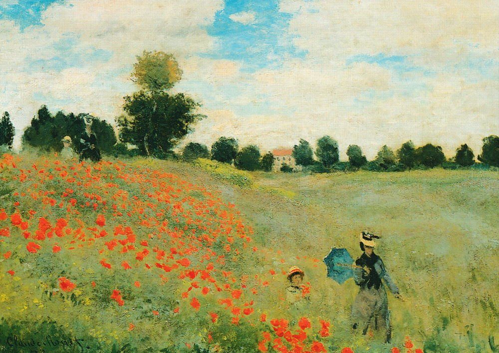 "Mohnblumen" Monet Postkarte Claude Kunstkarte
