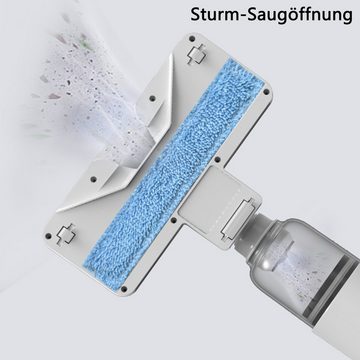 KINSI Nass-Trocken-Sauger Kabellose Staubsauger,Besenstiel,stumm,Flache Düse,Weiß/Schwarz, Saugen und Wischen in einem,Hohe Saugleistung