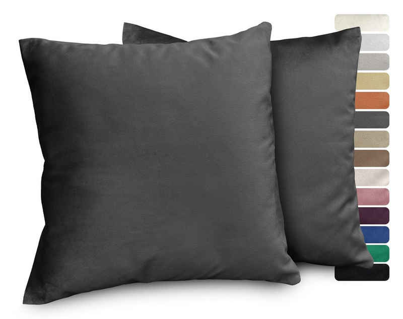 Beautex Kissenhüllen »Samt Kissenhüllen 2er Set, Premium Kissenbezug, Sofa- und Dekokissen, Größe und Farbe wählbar«