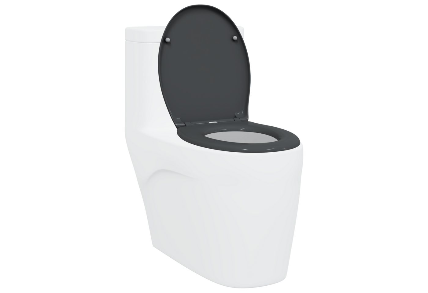 Thumbnail - vidaXL WC-Sitz Toilettensitz Quick Release Absenkautomatik Duroplast Anthrazit (1-St)