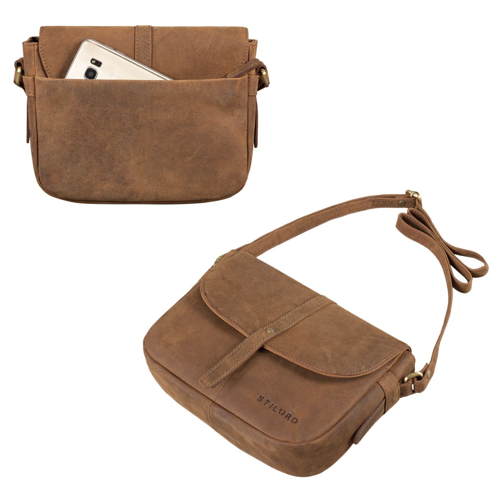 STILORD Handtasche "Kira" Umhängetasche Frauen Leder Vintage Handtasche Abendtasche