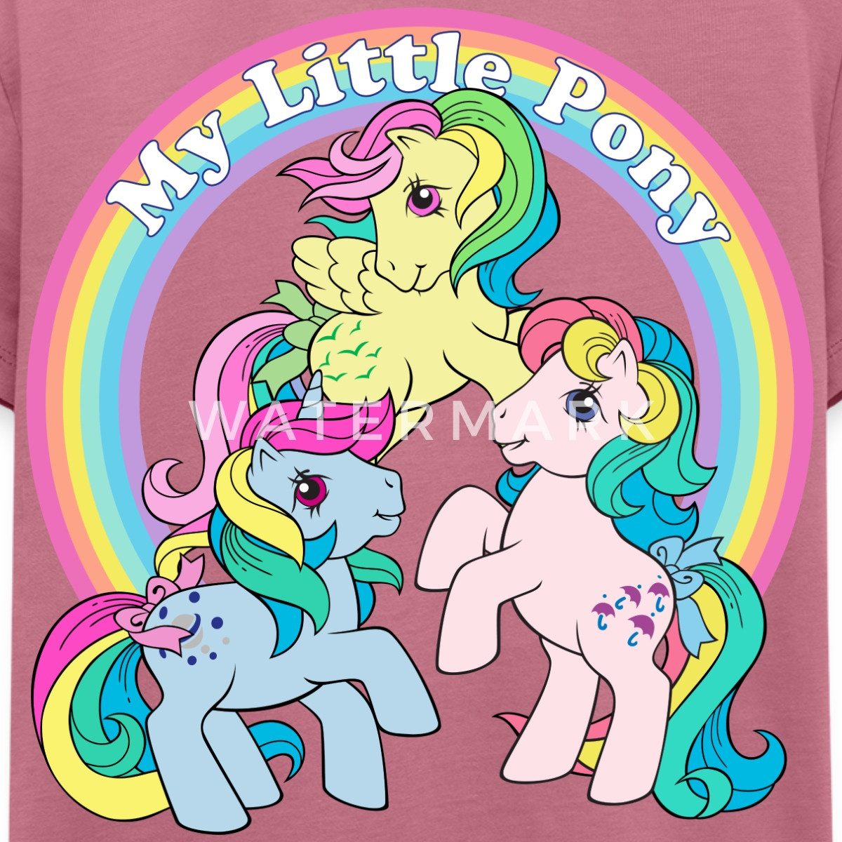 Spreadshirt T-Shirt My Little Pony Retro Bunte Ponys Regenbogen Kinder Premium T-Shirt (1-tlg)