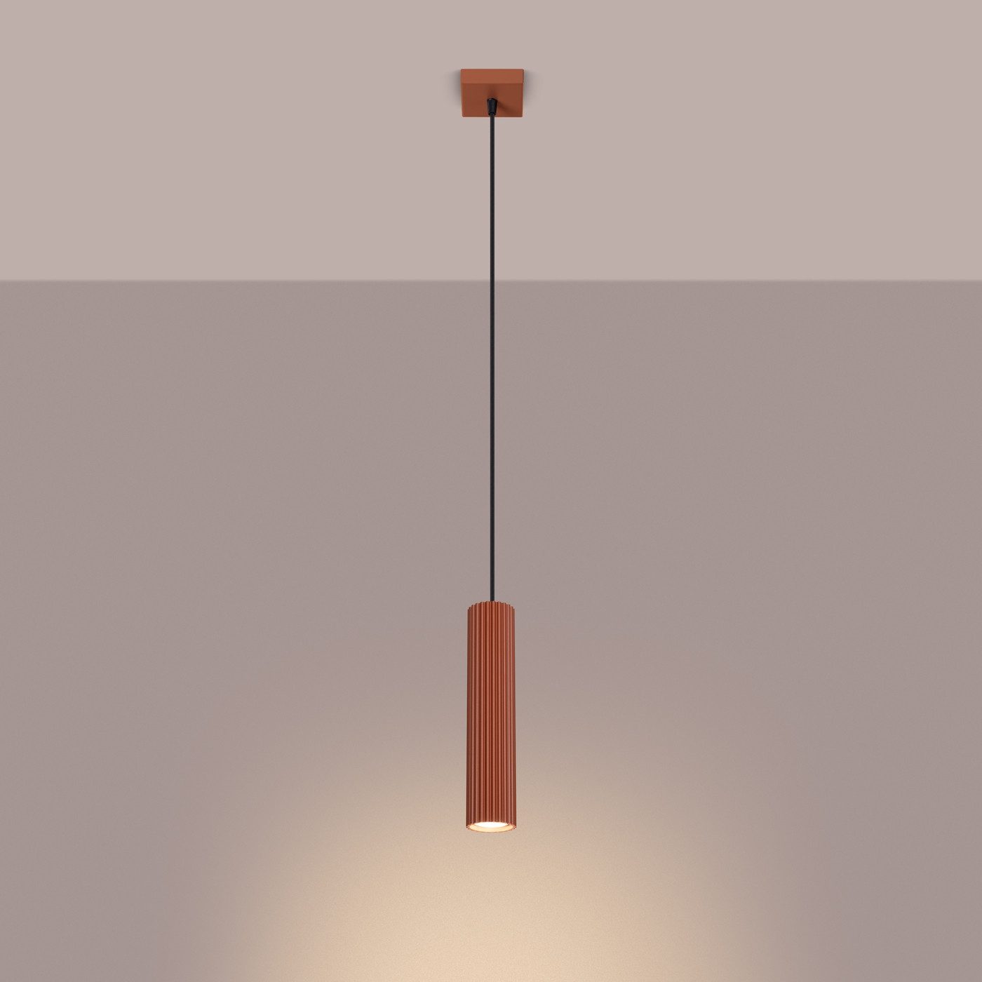 SOLLUX lighting Hängeleuchte Pendelleuchte Karbon 1 Roter Ocker, Nicht enthalten