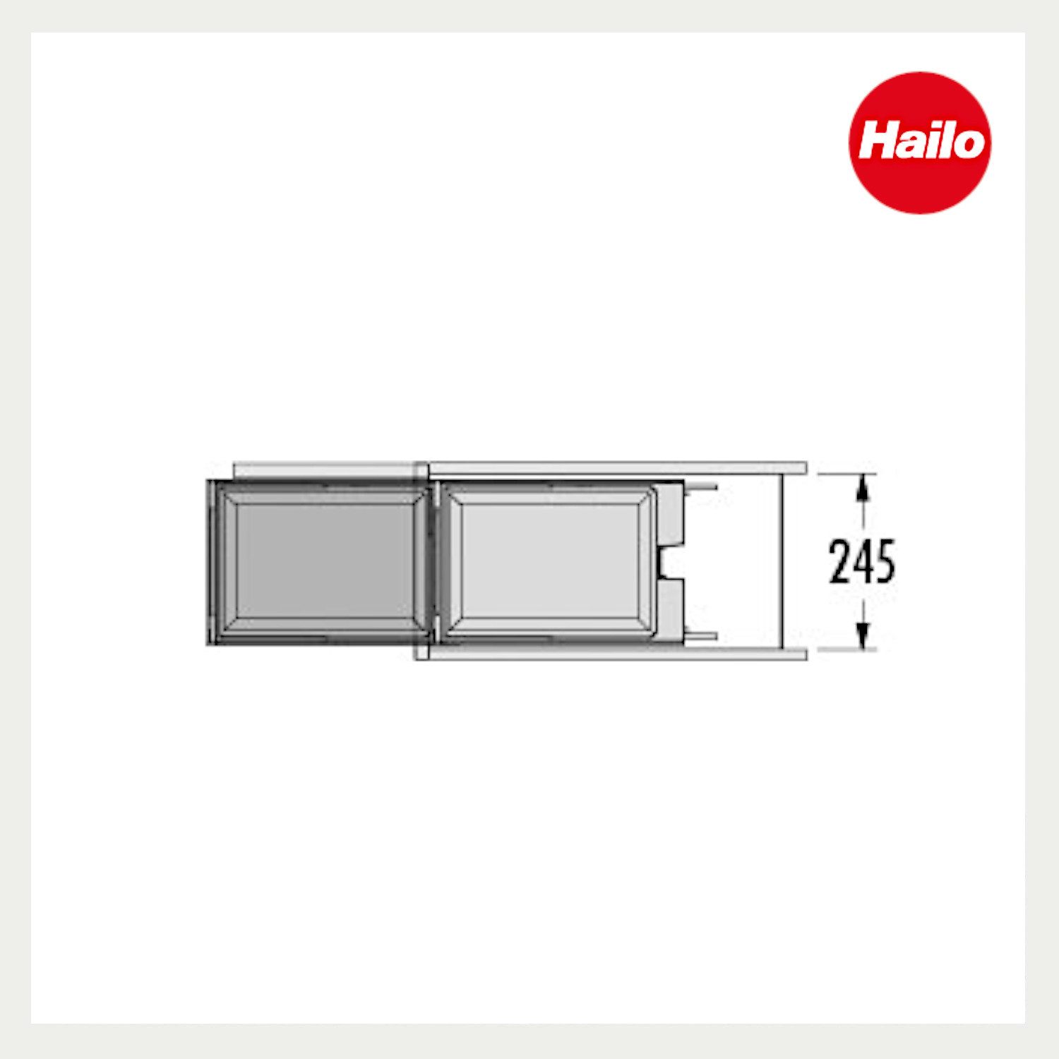 Hailo Einbaumülleimer Hailo Abfallsammler 3635001 AS Swing Solo manual 20 Liter, für Schrankbreite ab 300 mm mit Drehtür