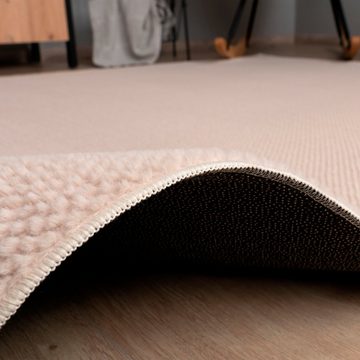 Teppich Ciney, Home affaire, rechteckig, Höhe: 16 mm, Kurzflor mit Hoch-Tief Effekt, Uni Farben, Scandi Design, sehr weich