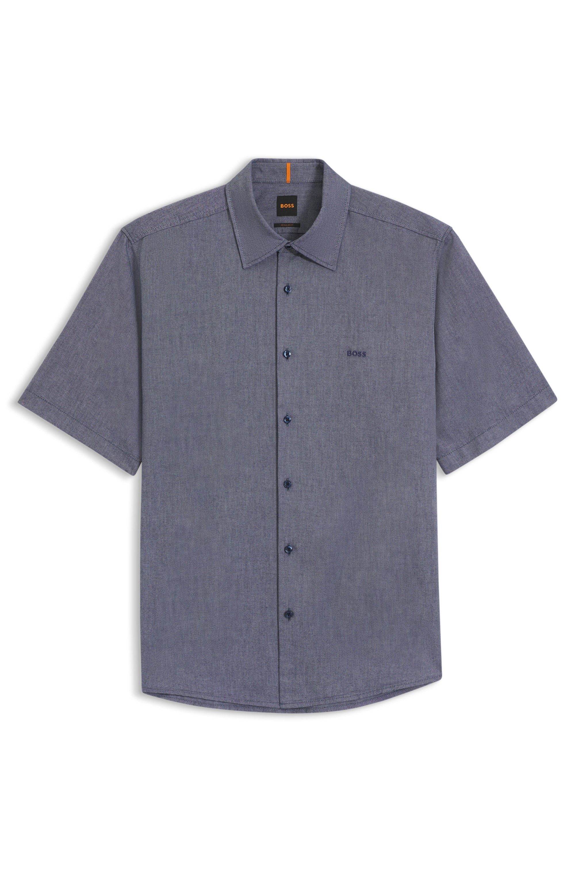 BOSS ORANGE Kurzarmhemd Rash mit tonigem Logo