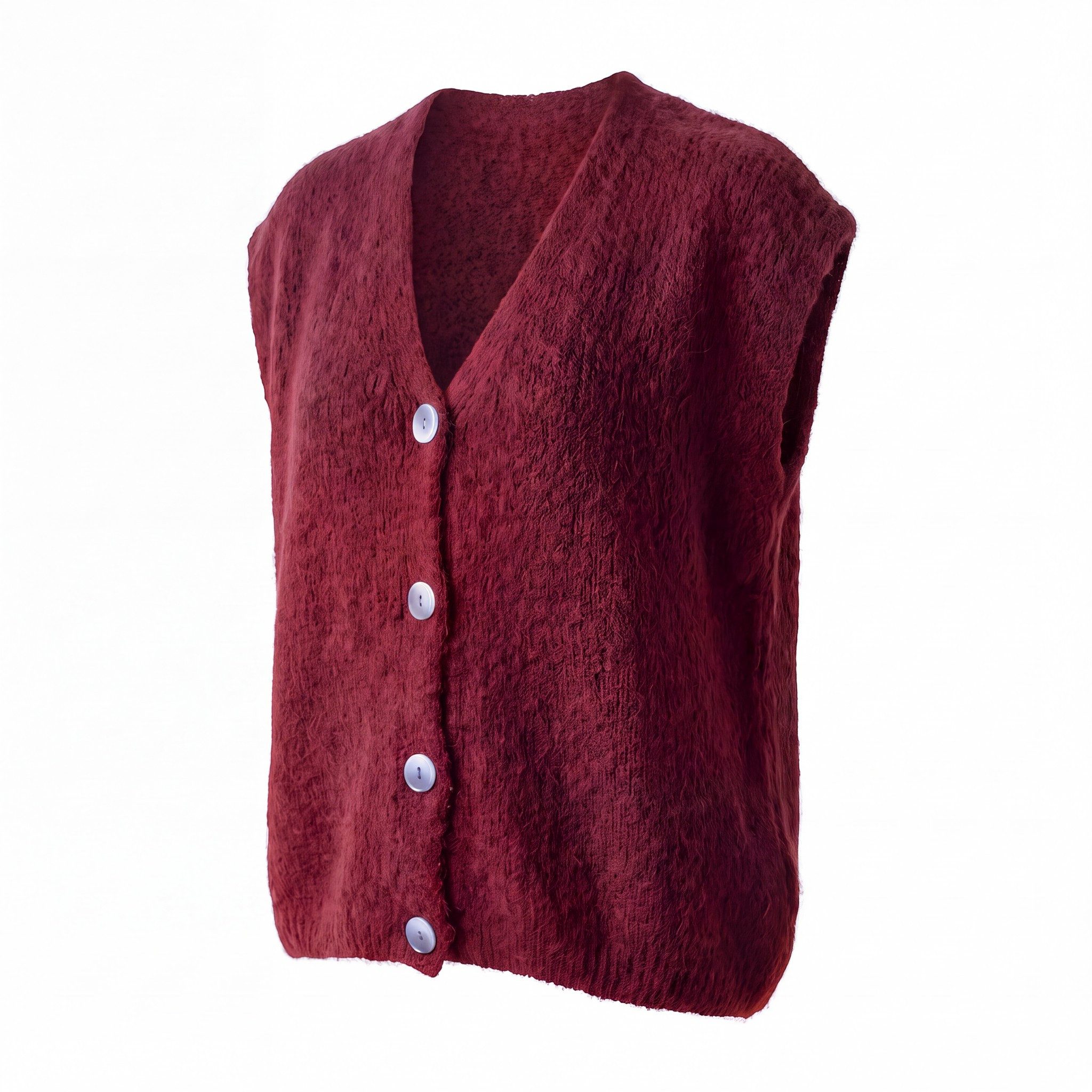 OriginalYou Strickweste Kurzweste Damen Flauschige Oversize-Weste V-Ausschnitt Oversize Look, geeignet für die Größe 38/42