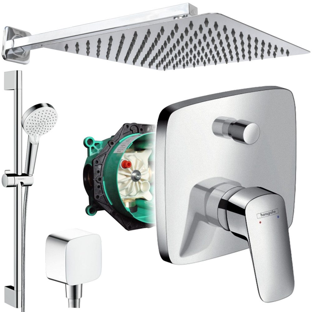 Hansgrohe und Jowi Duscharmatur Logis Unterputz Duschsystem mit Kopfbrause, günstig online kaufen