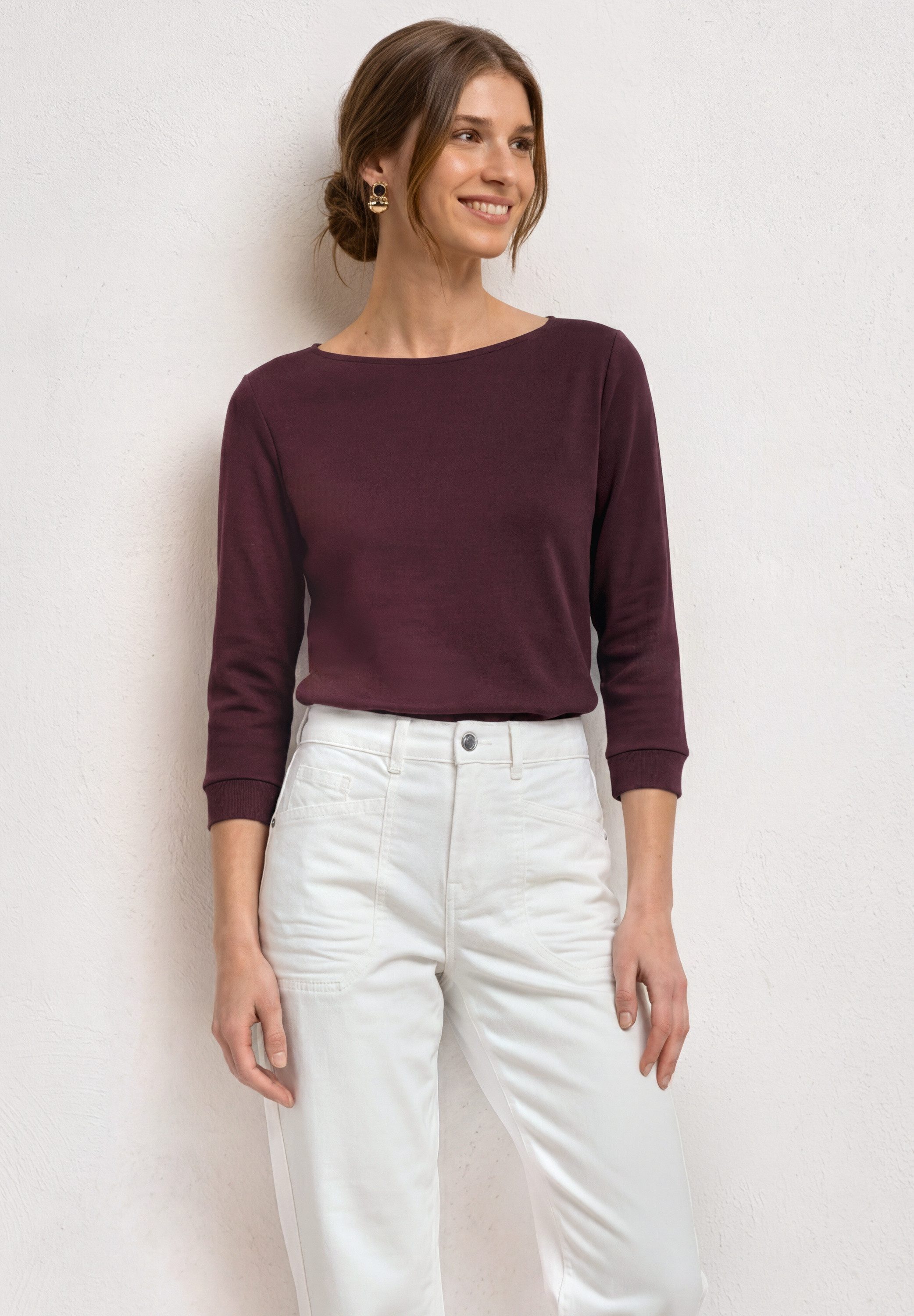 STREET ONE Langarmshirt mit U-Boot-Ausschnitt