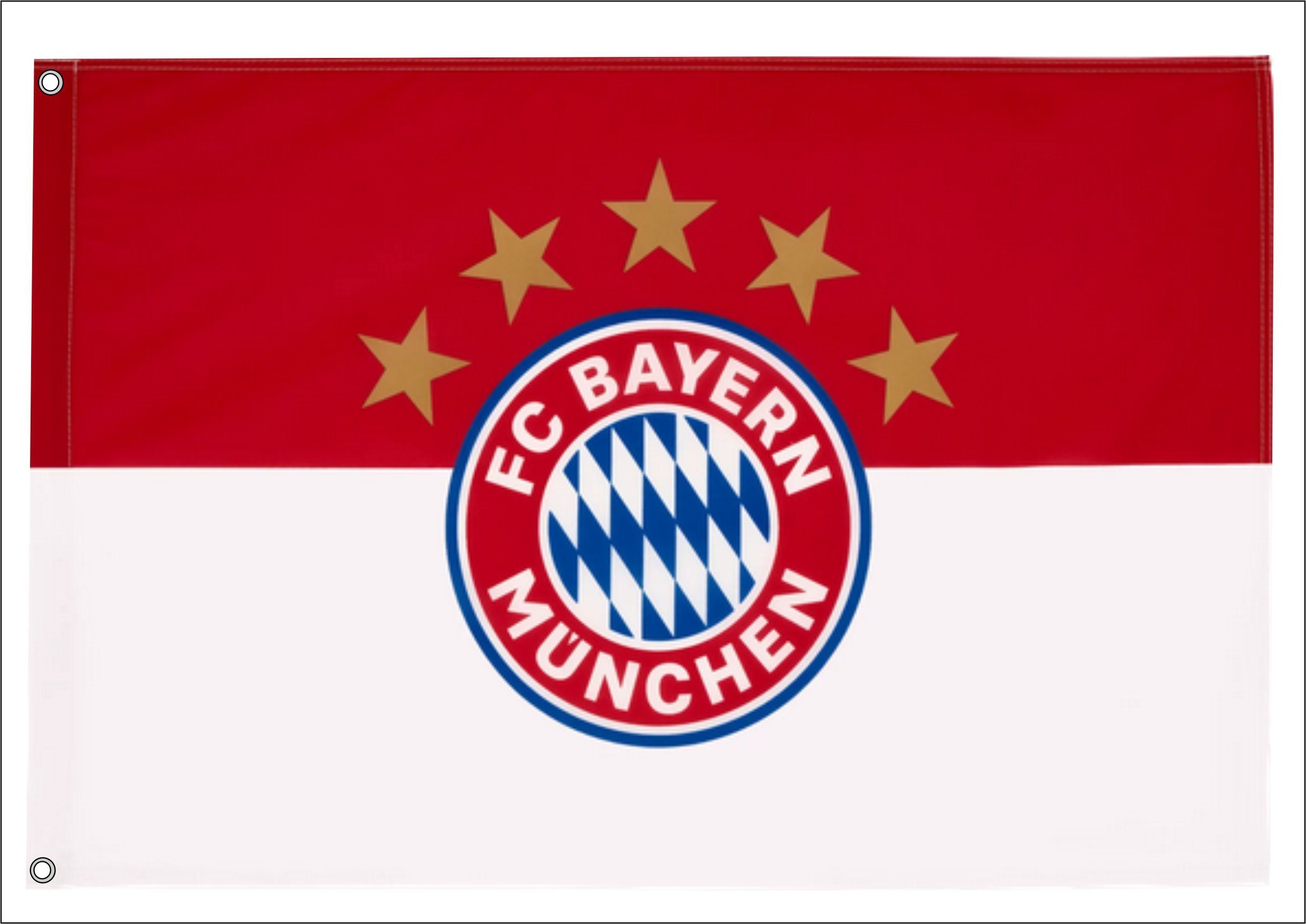 Elina Email Schilder Flagge "FC Bayern München; 150 x 100 cm mit 2 Ösen + 2 Bierdeckeln" (Fahne/Flagge)