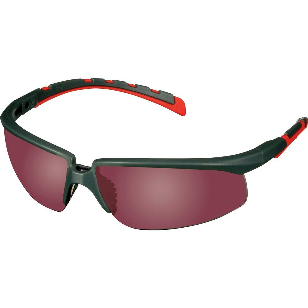 Schutzbrille Arbeitsschutzbrille 3M Gr mit Rot, S2024AS-RED Antikratz-Schutz 3M verspiegelt,