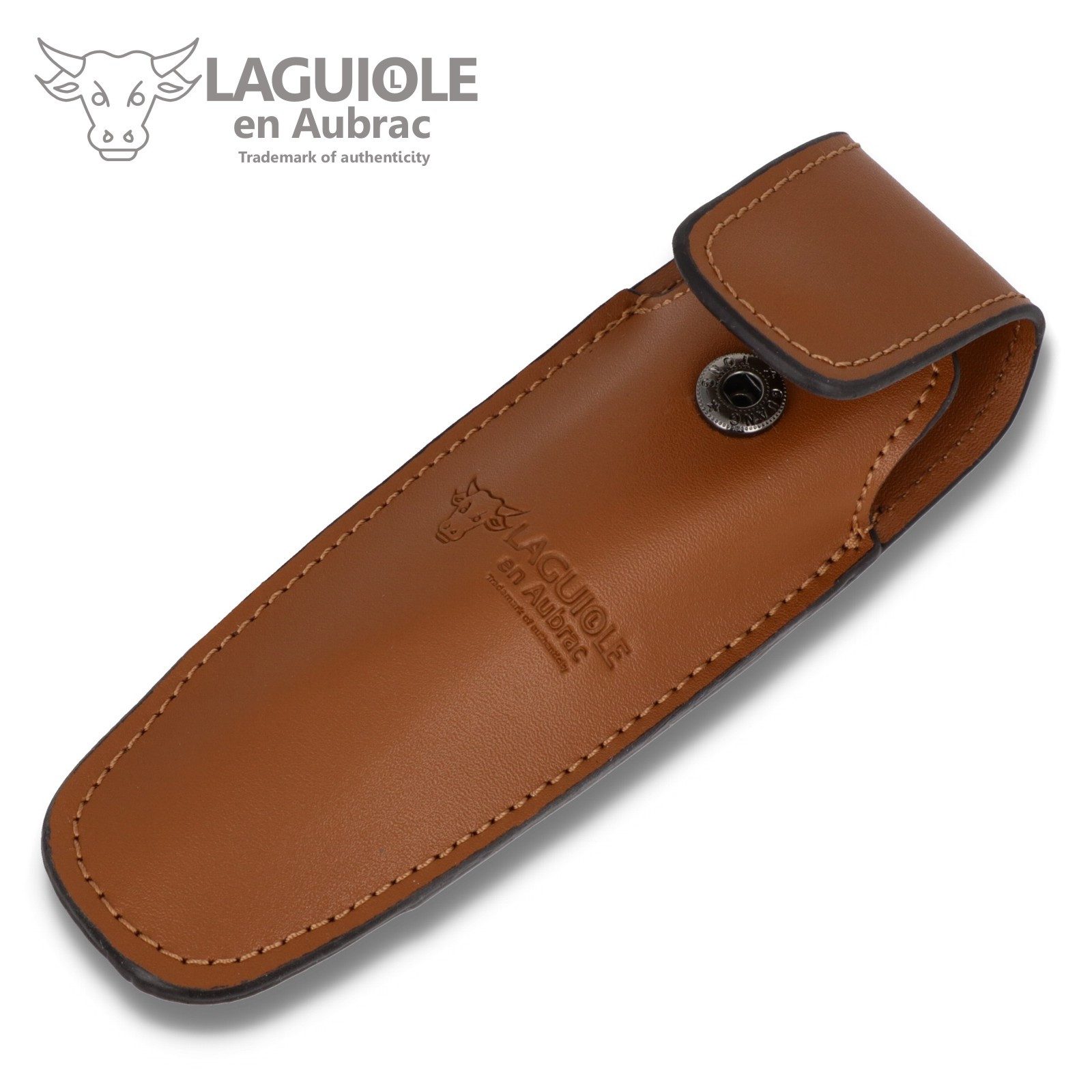 Laguiole en Aubrac Messertasche ECA-M, Gürteletui für Laguiole Messer mit 11/12cm Grifflänge - Leder braun