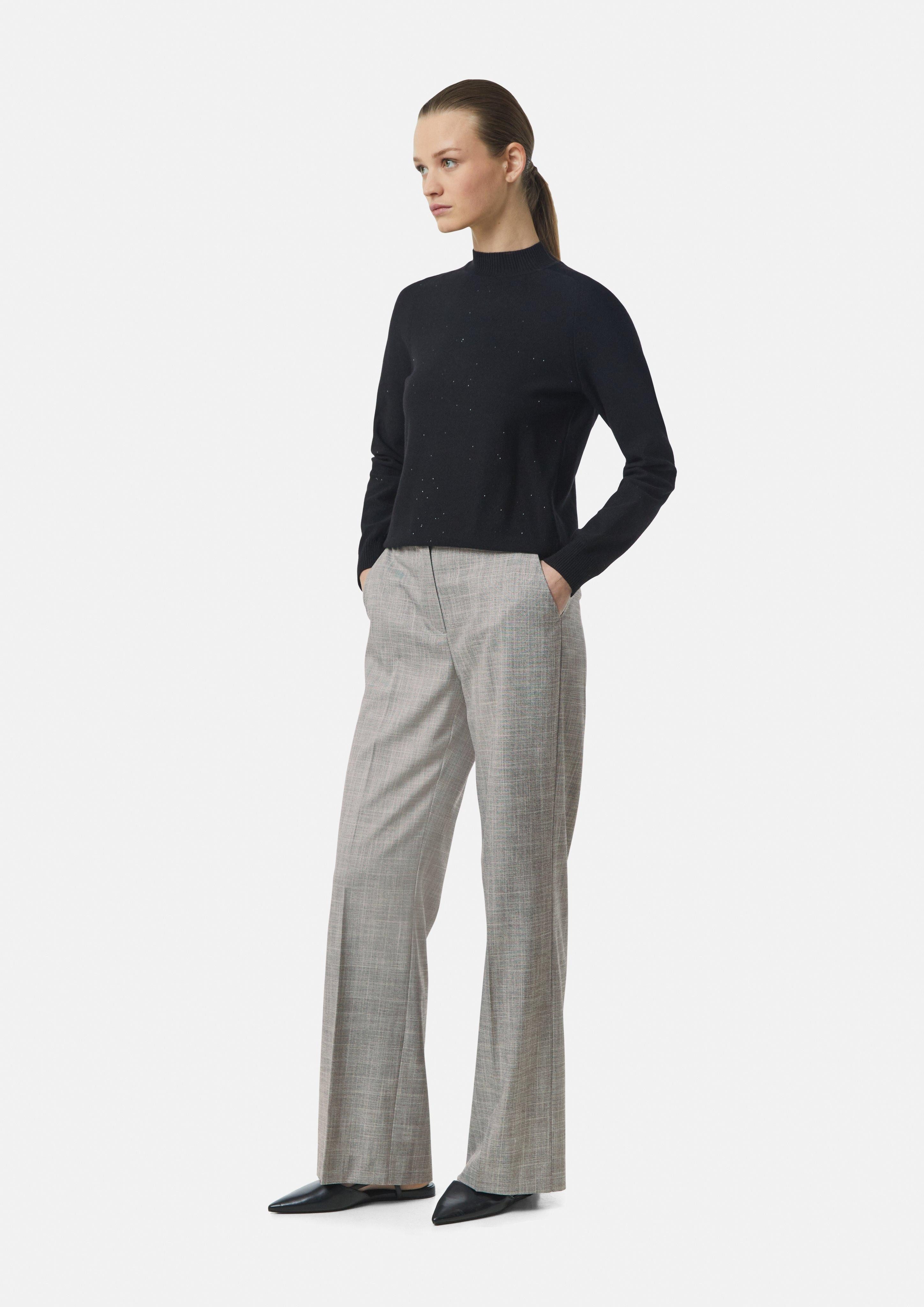 Comma Stoffhose Gemusterte Hose mit Wide günstig online kaufen